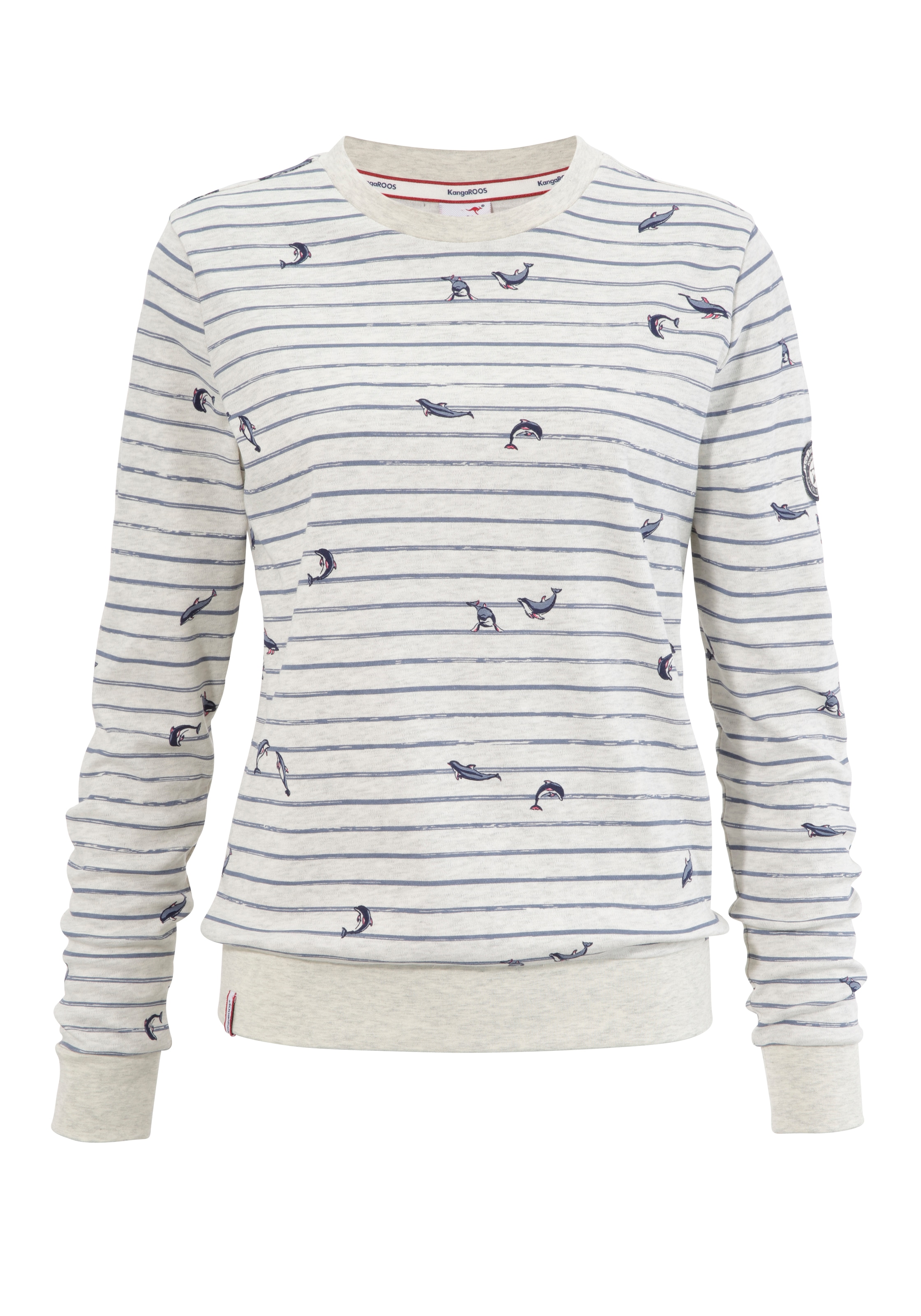 KangaROOS Sweatshirt, mit maritimen Alloverdruck