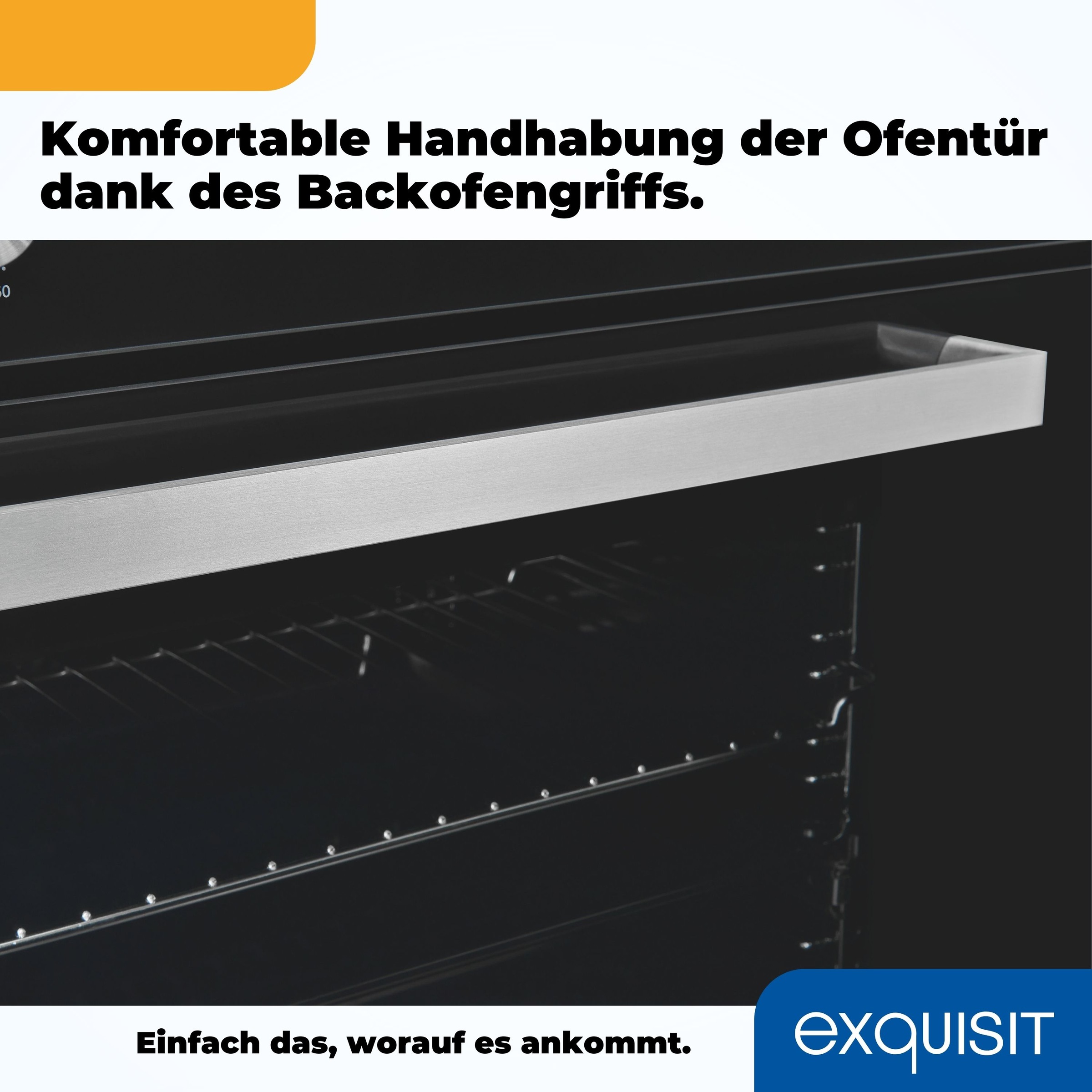 exquisit Backofen  »EBE76-9-H-020 schwarz«, mit 1-fach-Teleskopauszug