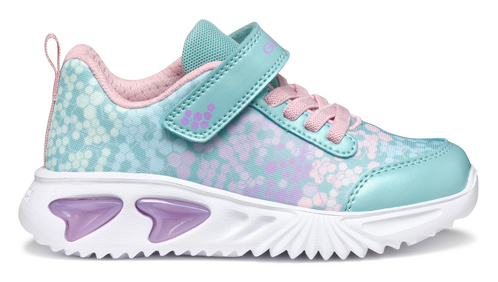 Geox Sneaker »J ASSISTER GIRL Blinkschuh«, Halbschuh, Klettschuh mit Textilfutter