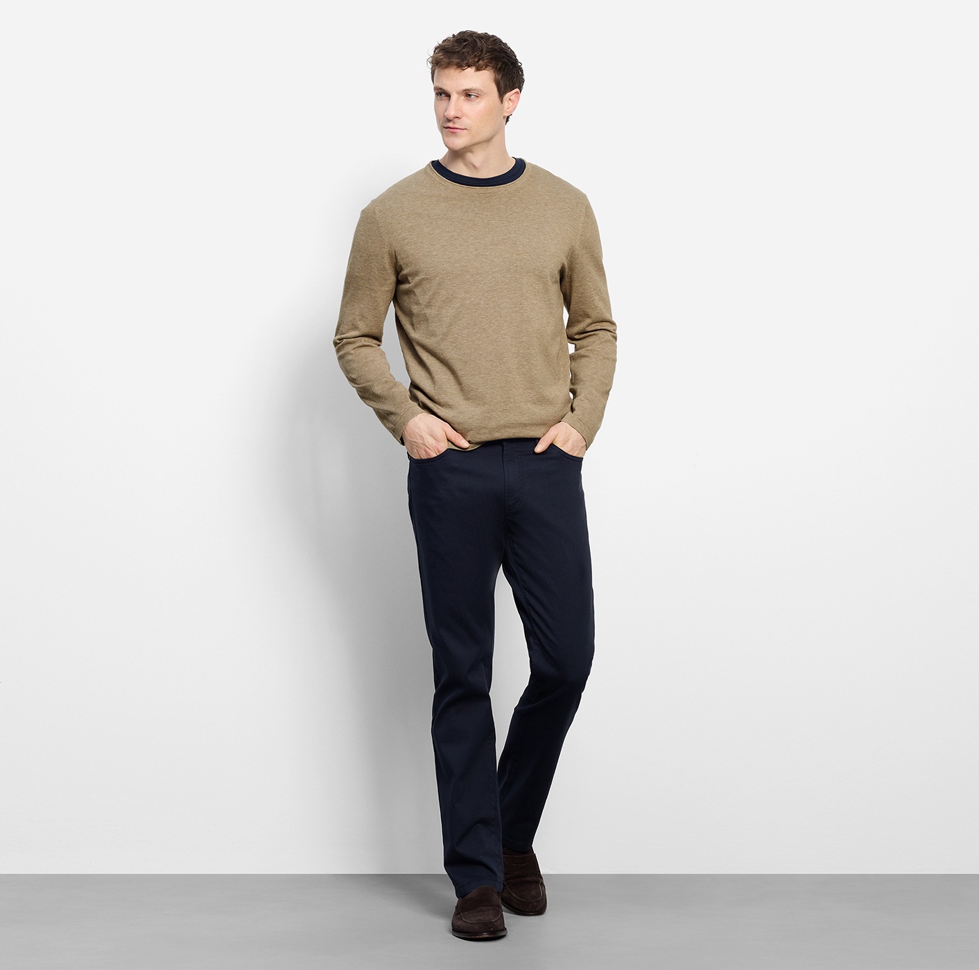OLYMP Rundhalspullover »OLYMP Strick Casual« Crew Neck