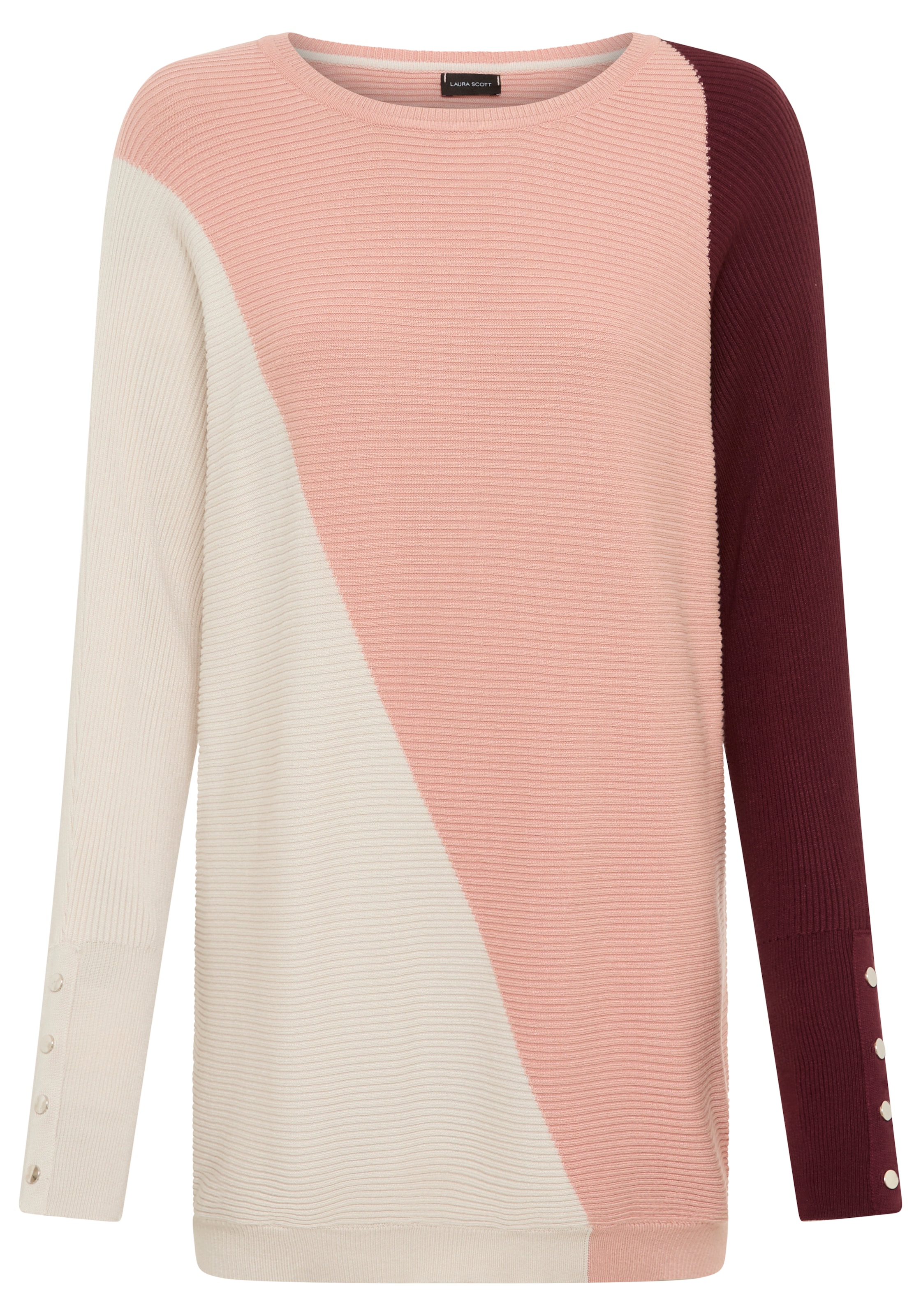 Laura Scott Fledermauspullover, mit breiten Streifen und Knopfdetails - NEUE KOLLEKTION