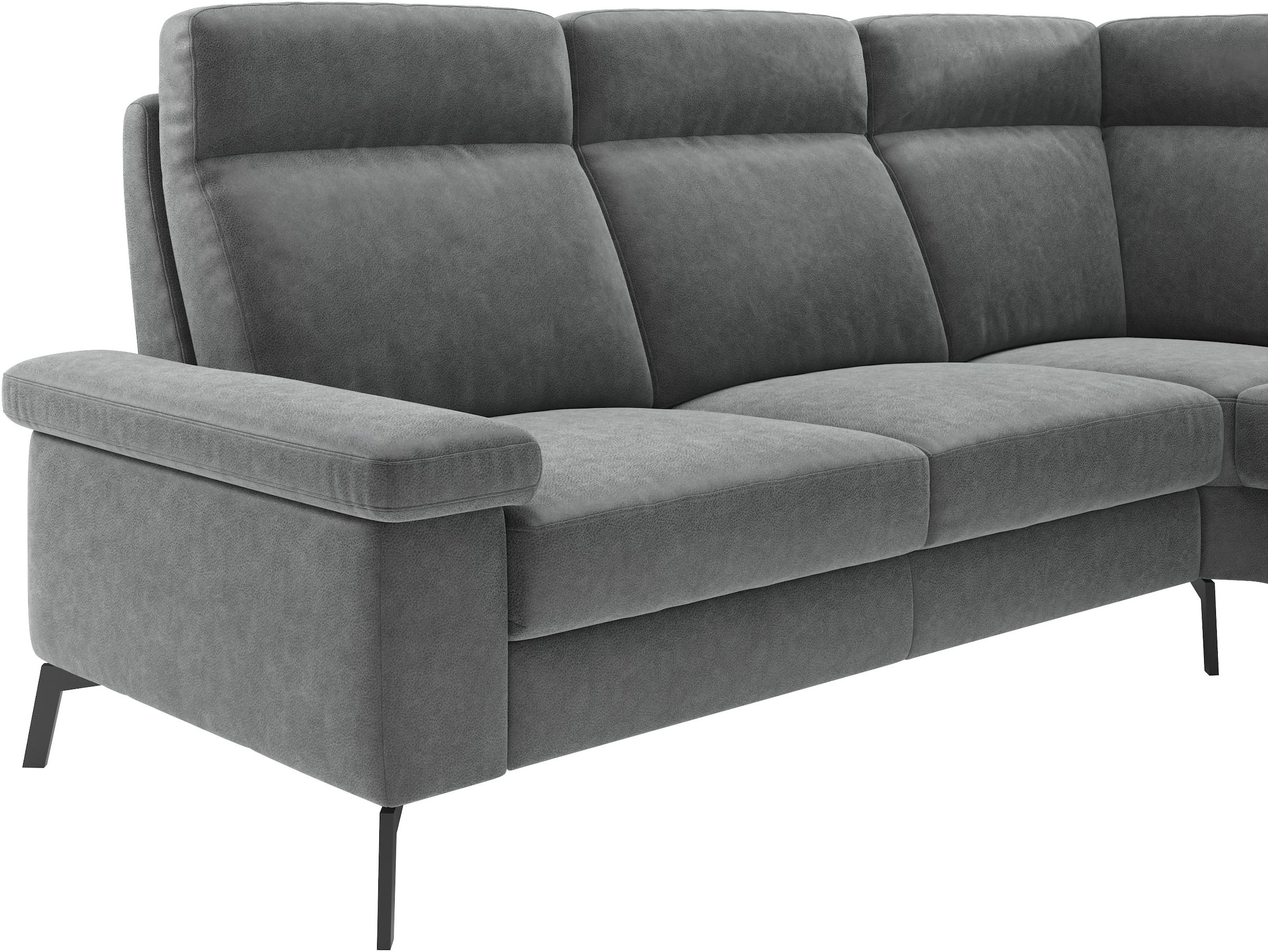 Home affaire Ecksofa »Nalani, optionaler Sitzauszug, Breite: 252 cm« Komfortabler Federkernsitz, großzügige Ecke, klappbare Armlehne