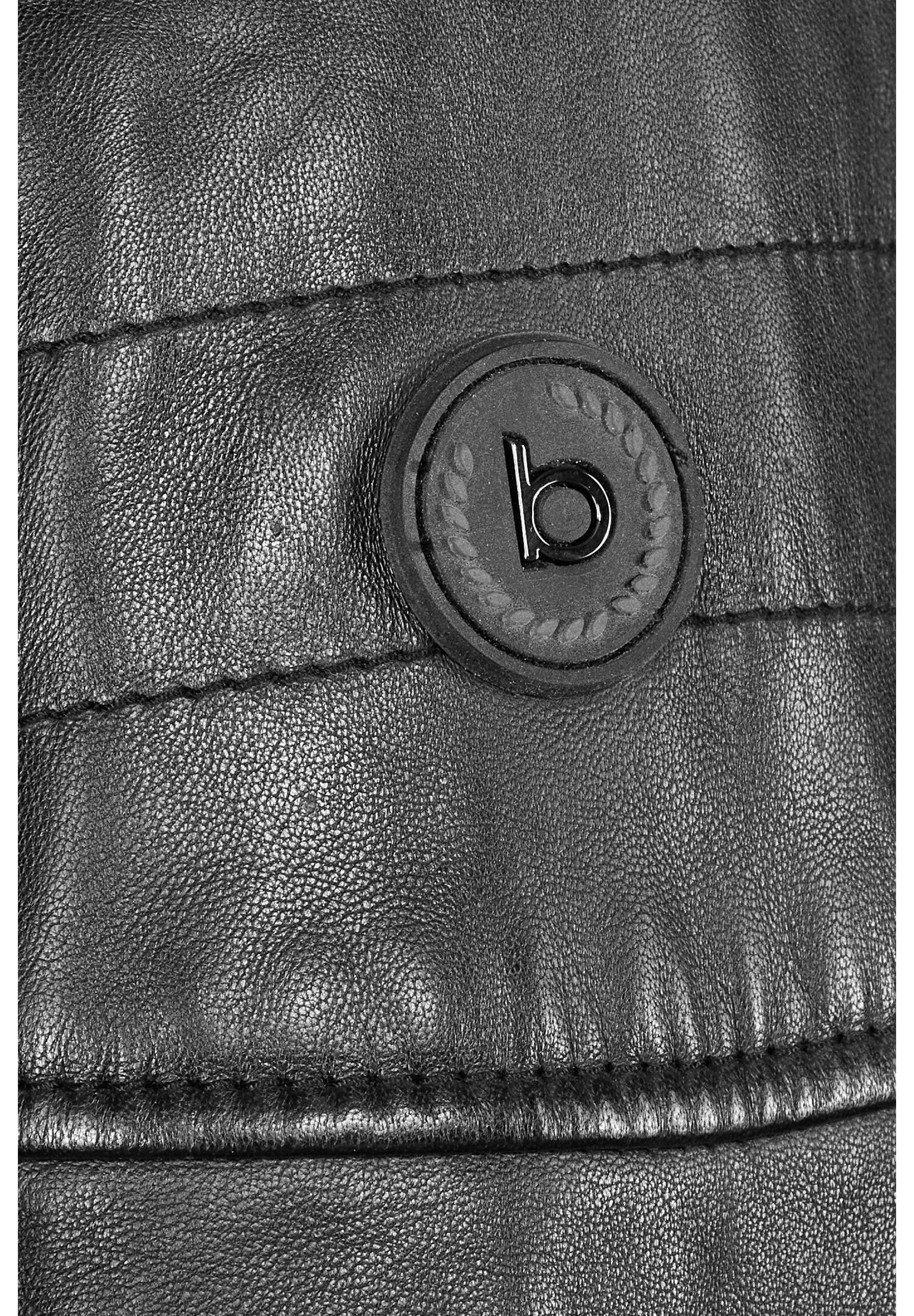 bugatti Lederjacke »BULUIGI« ohne Kapuze mit dekorativen Ziernähten und Reißverschlüssen
