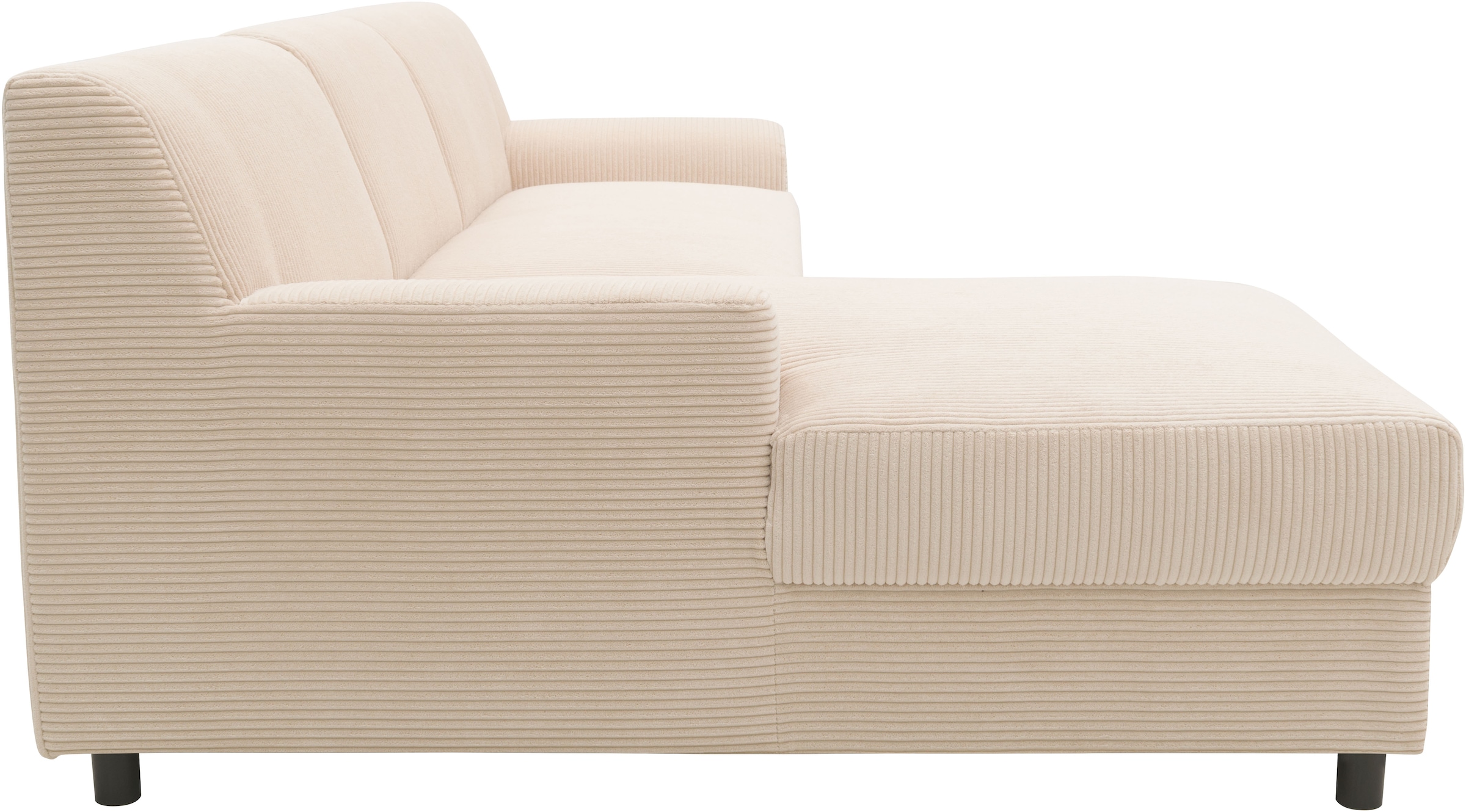 DOMO collection Ecksofa »Turah 2, L-Form, Cord oder Luxus-Microfaser, komfortabler Federkern«, B/T/H: 241/146/79 cm, incl. Zierkissen, wahlweise mit Bettfunktion