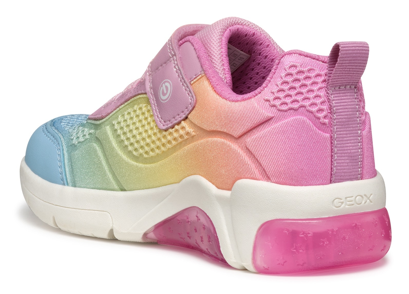 Geox Sneaker »J FADINLIGHT GIRL Blinkschuh«, Regenbogen Schuh, Pride Sneaker, Bunter Klettschuh mit Gummzug