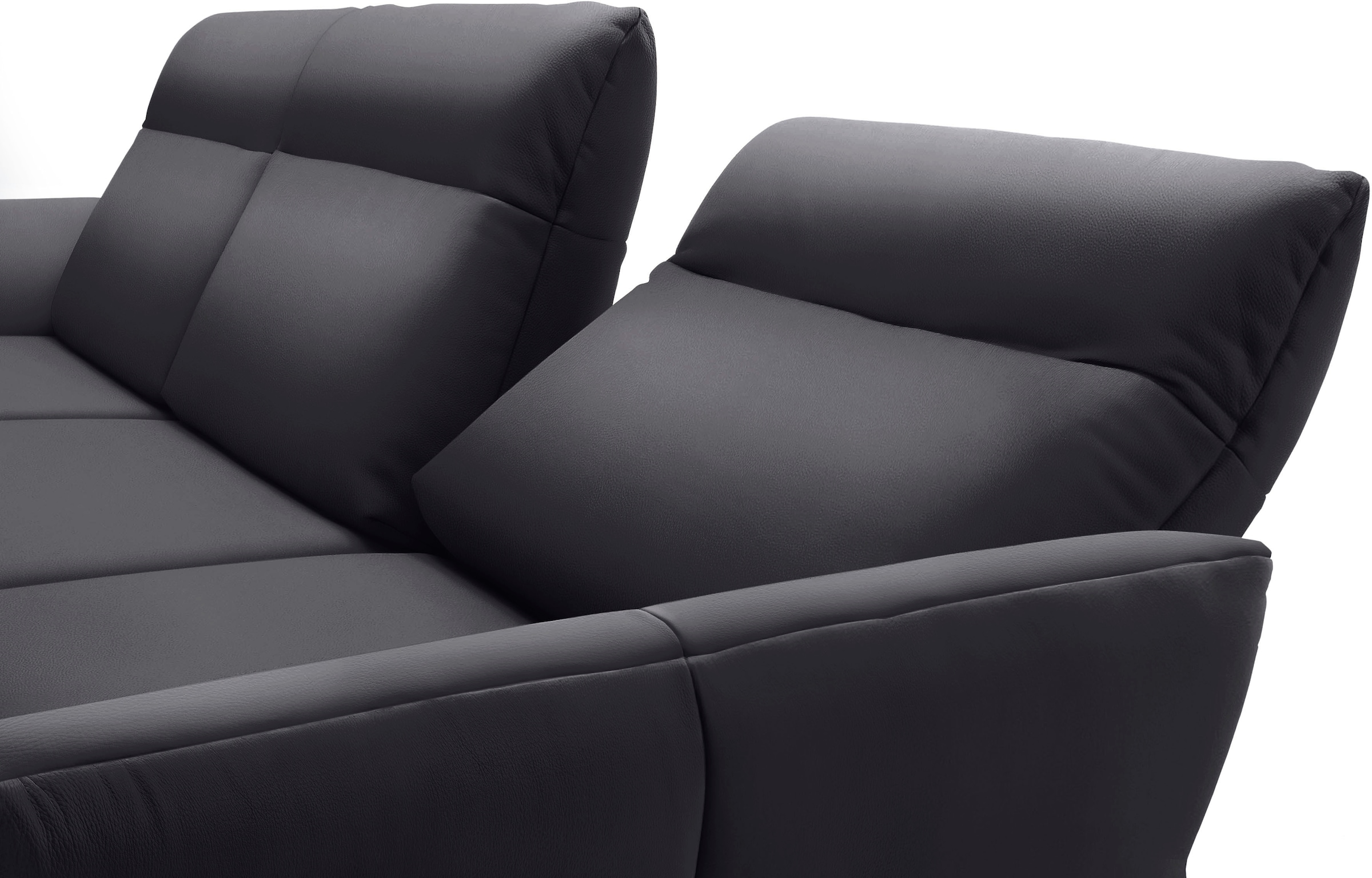 Creation BY ROLF BENZ Ecksofa »CR.460«, Sockel in Nussbaum, Winkelfüße in Umbragrau, Breite 318 cm