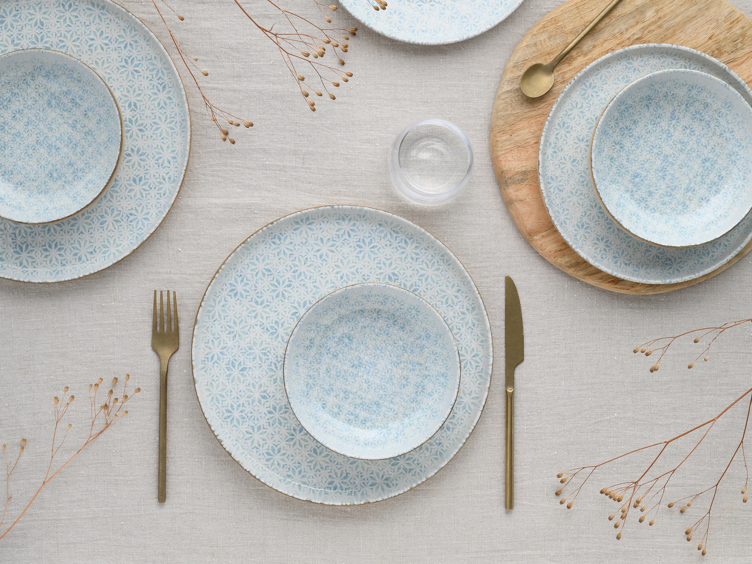 CreaTable Teller-Set »Uno Emiliana, Teller Set 12-tlg« Shabby Look, Vintage Style