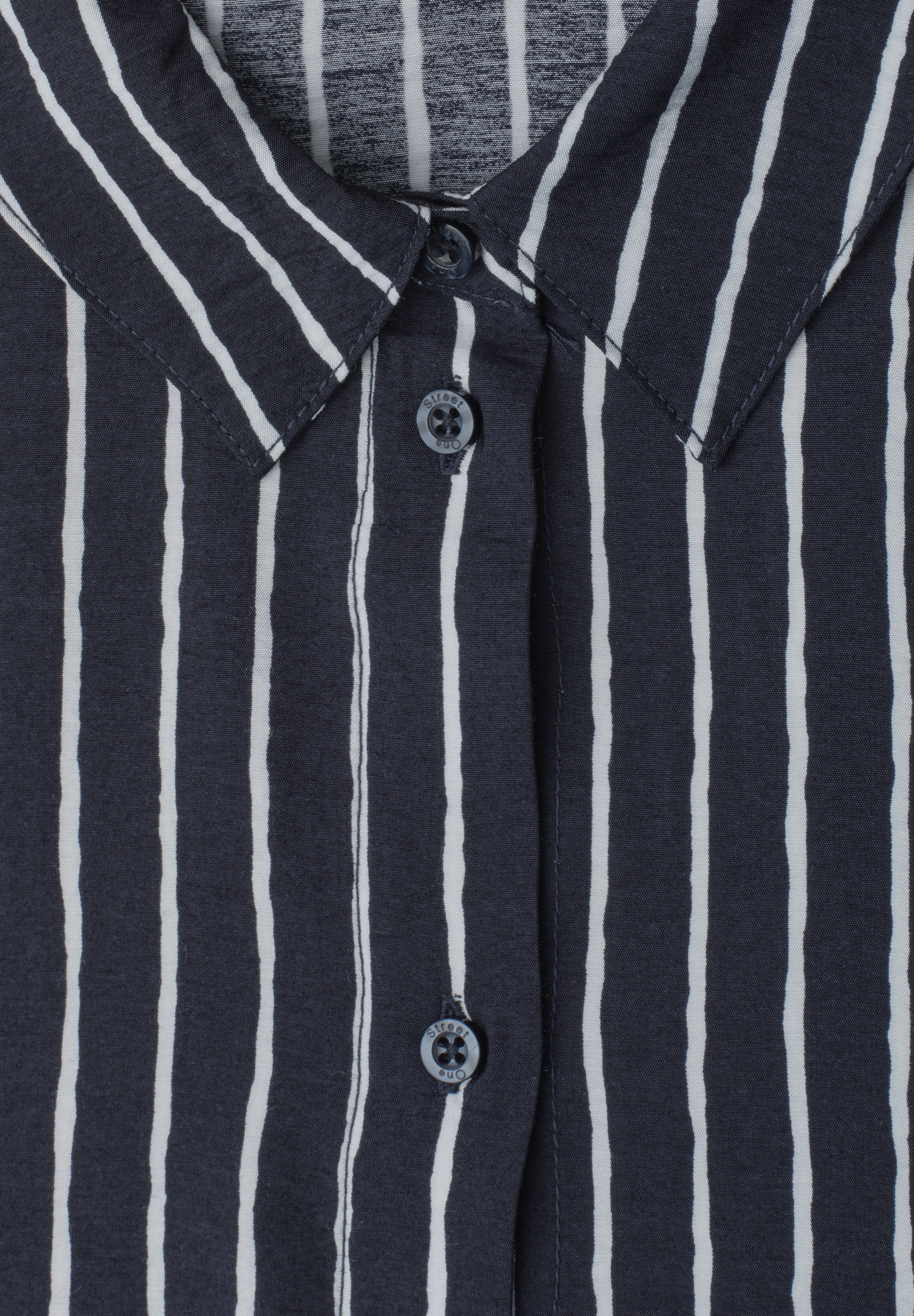 STREET ONE Kurzarmbluse Kurzarm Sommerbluse mit Streifenmuster