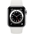 Apple Smartwatch »Series 6, GPS + Cellular, Edelstahl-Gehäuse, 40 mm mit Sportarmband«, (Watch OS)