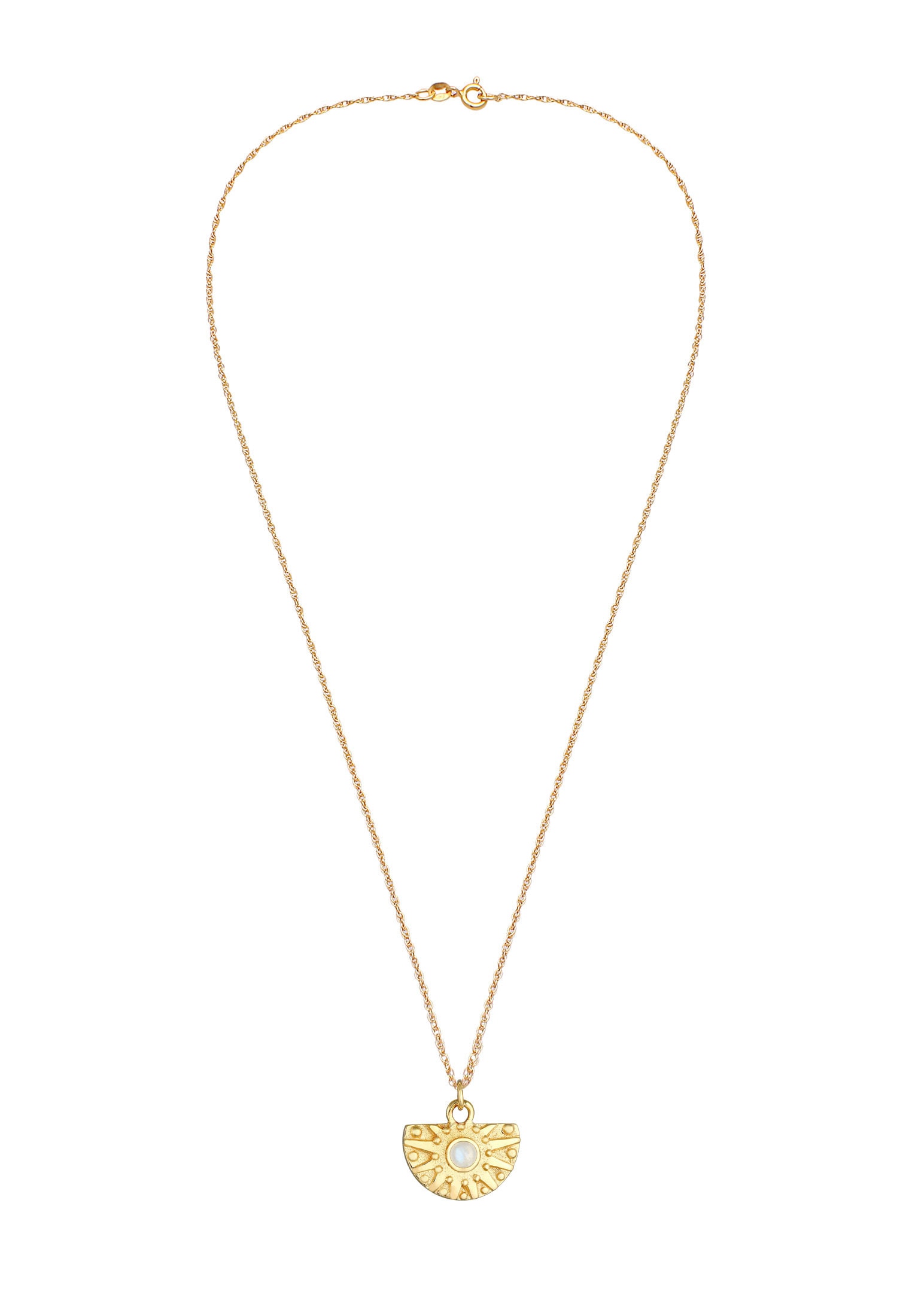 Elli Premium Silberkette »Halskette Sonne Antik Mondstein Kette Gedreht 925 Silber«