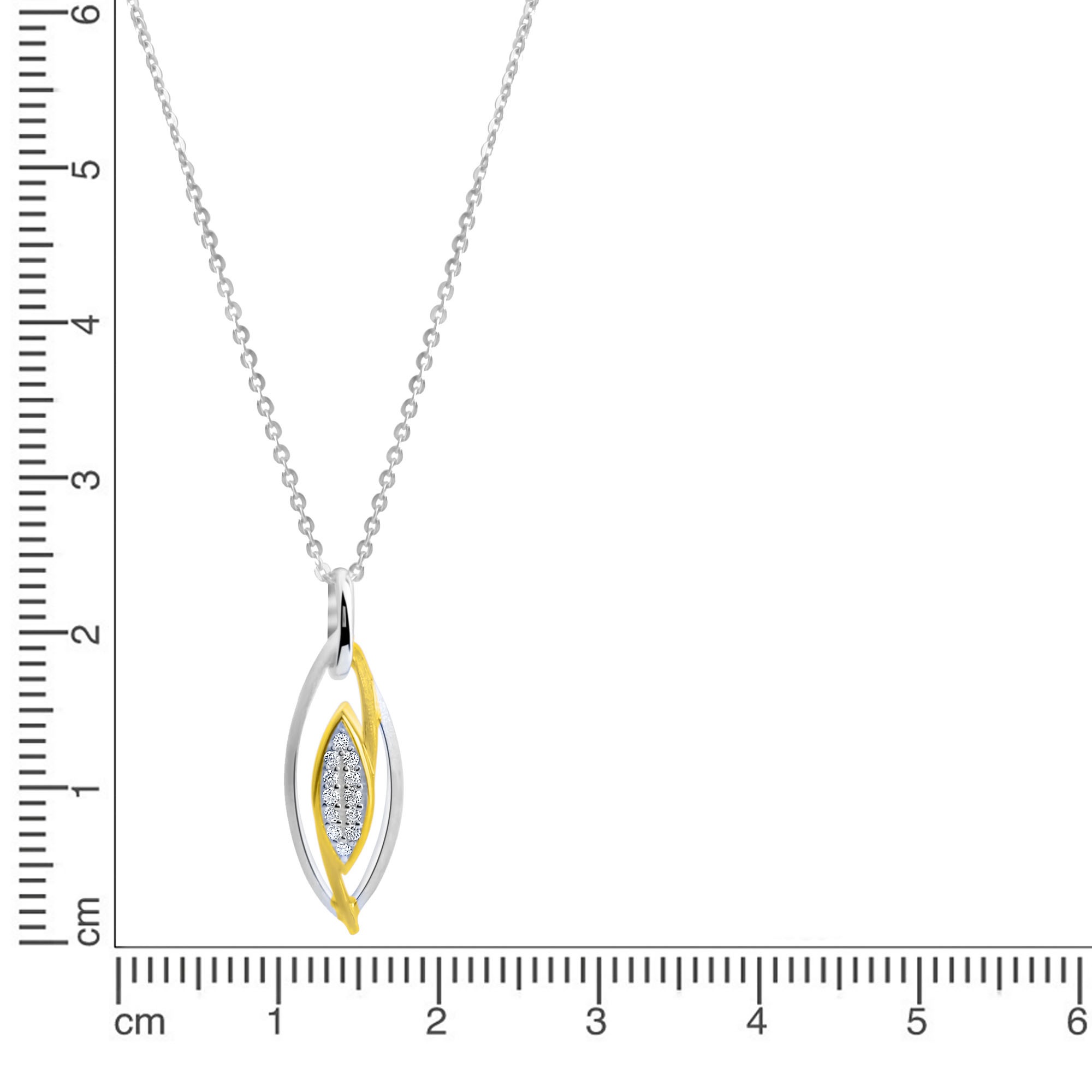 Firetti Kette mit Anhänger »Schmuck Geschenk Silber 925 Halsschmuck Halskette Ankerkette«, mit Zirkonia (synth.)