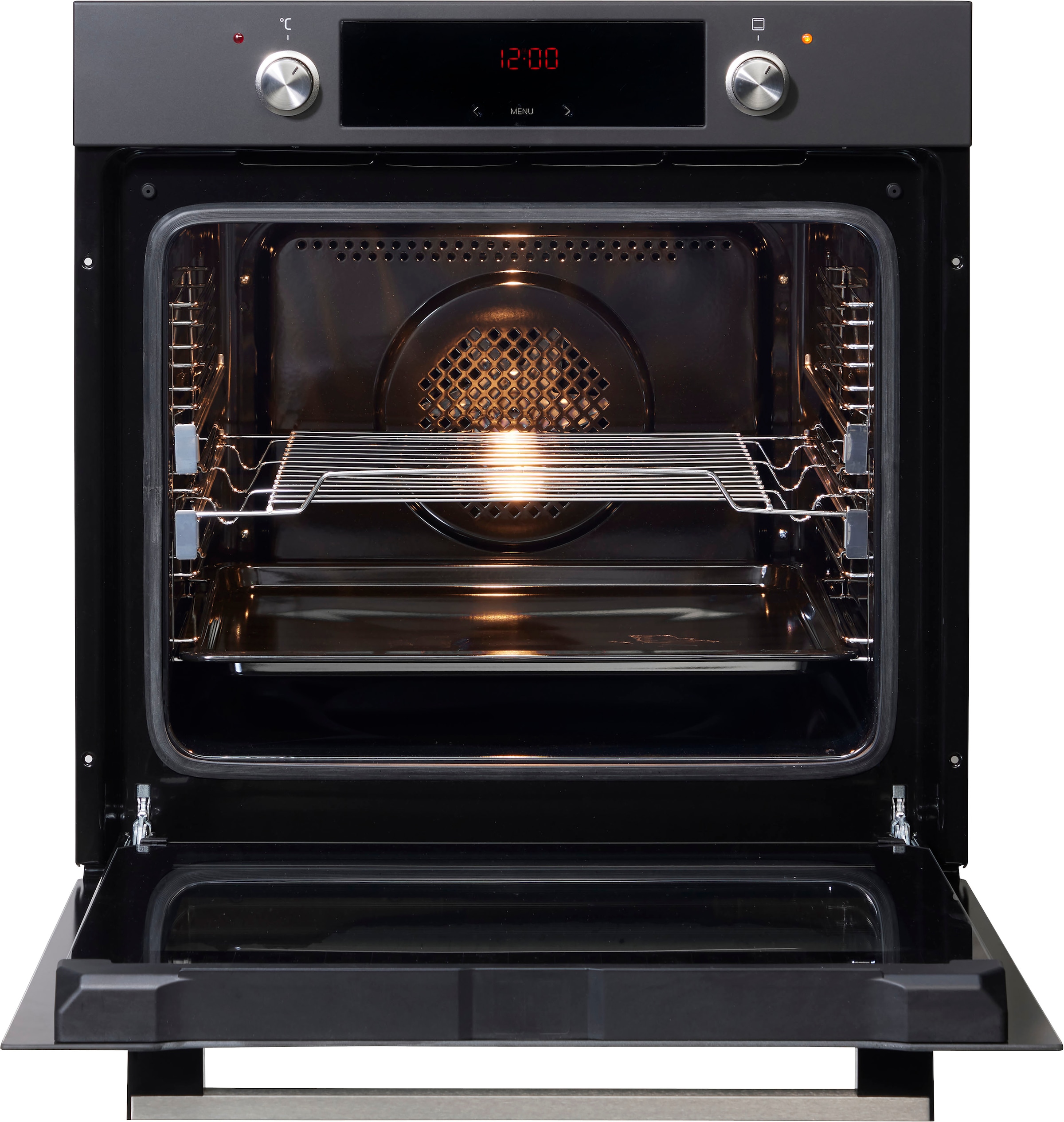 Amica Backofen-Set »BOXC 954 000 SM«, mit 2-fach-Teleskopauszug, Simple Steam Reinigungsfunktion, (Packung), Extra großer Ofen mit 2 Auszügen, Backbleche gleiten sicher heraus.