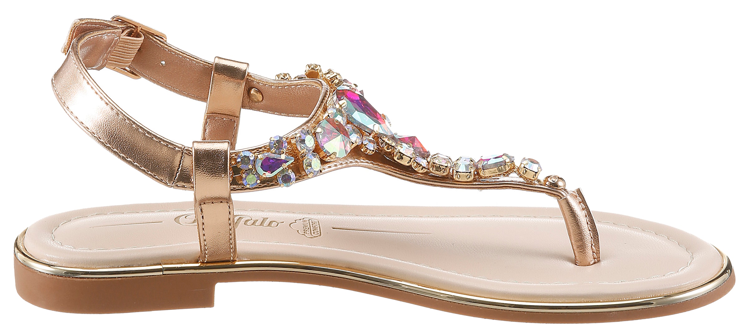 Buffalo Zehentrenner »KIRA ICE«  , Riemchensandale, Sommerschuh, Urlaubsandale, Memory Foam Innensohle