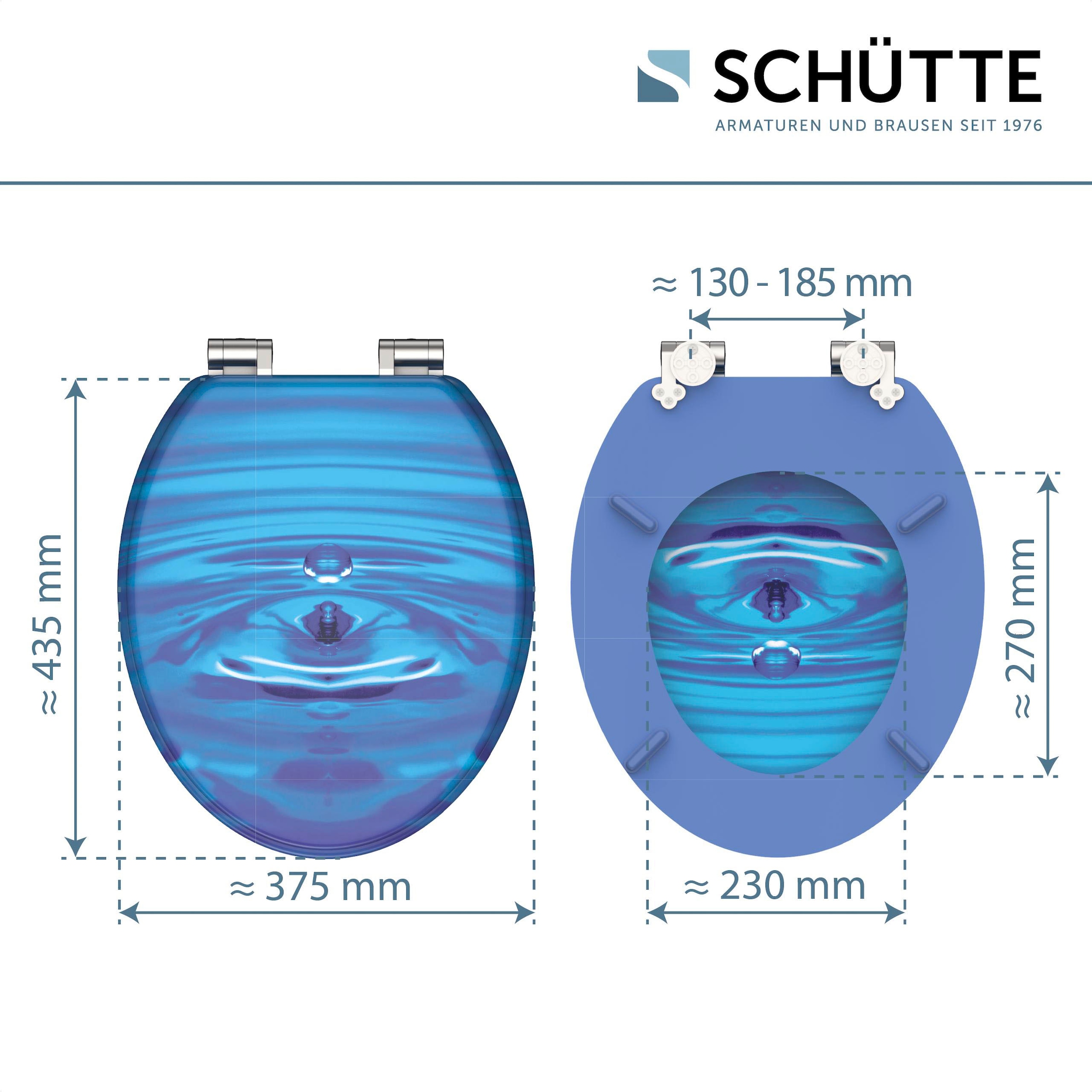 Schütte WC-Sitz »Blue Drop«, mit Absenkautomatik und Holzkern, MDF