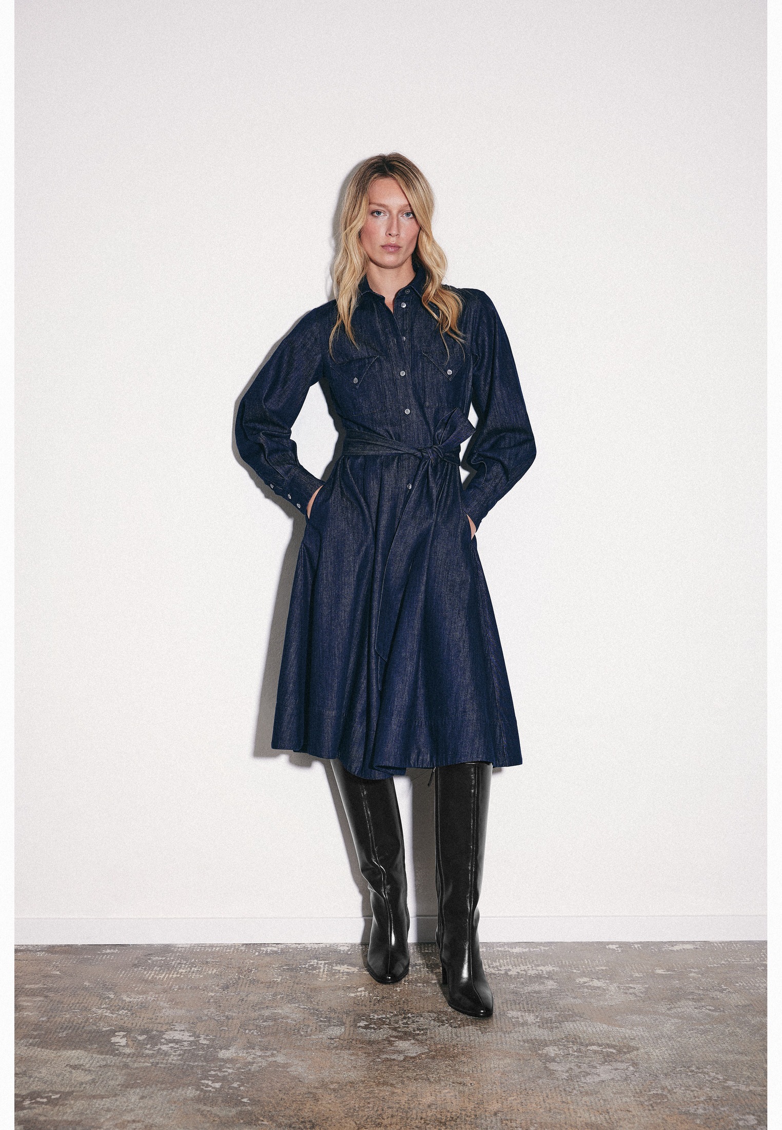 seidensticker Blusenkleid 1/1 Kragen Denim