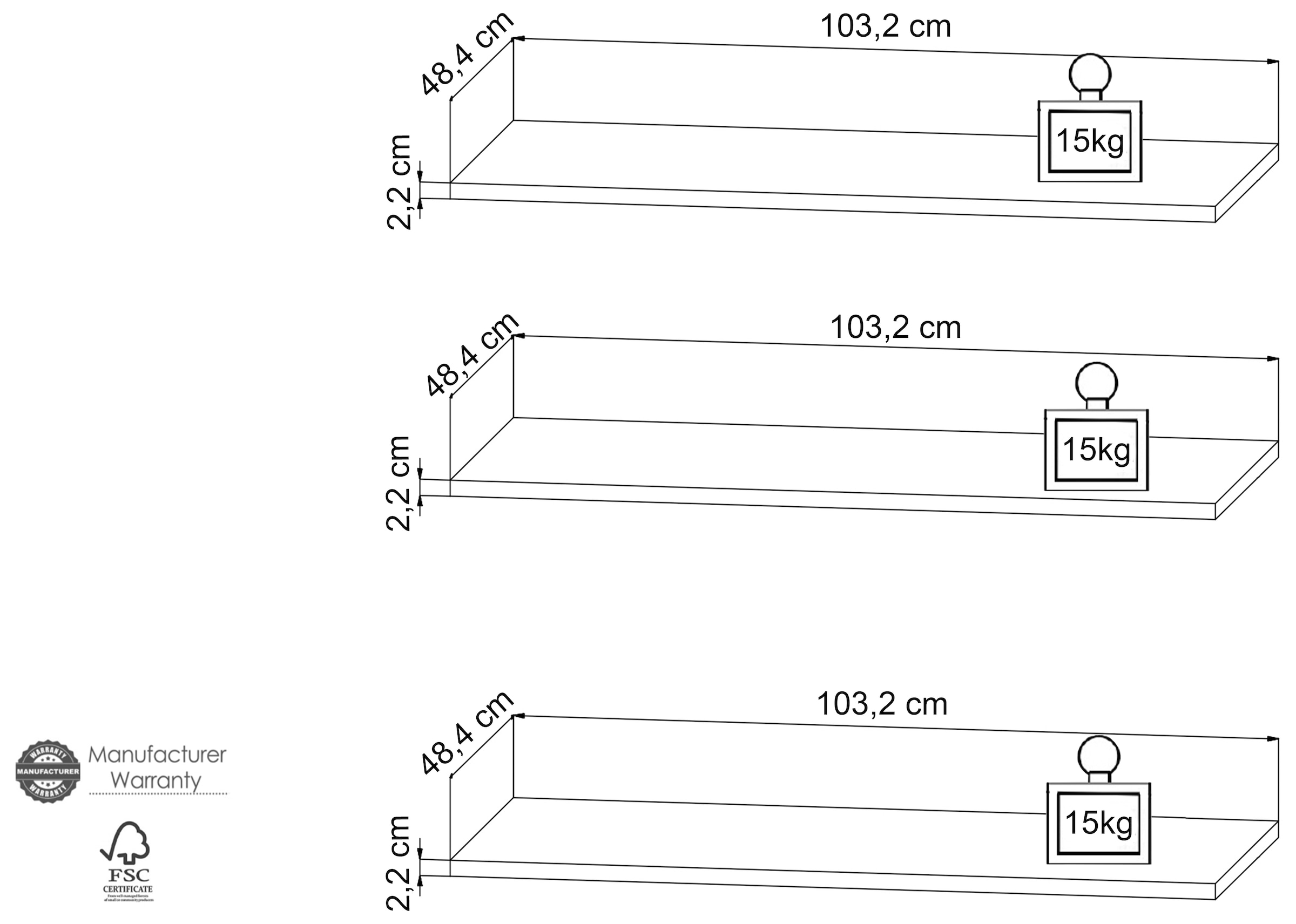 INOSIGN Schrankeinsatz »VENUSIA«, (3 St., Typ)