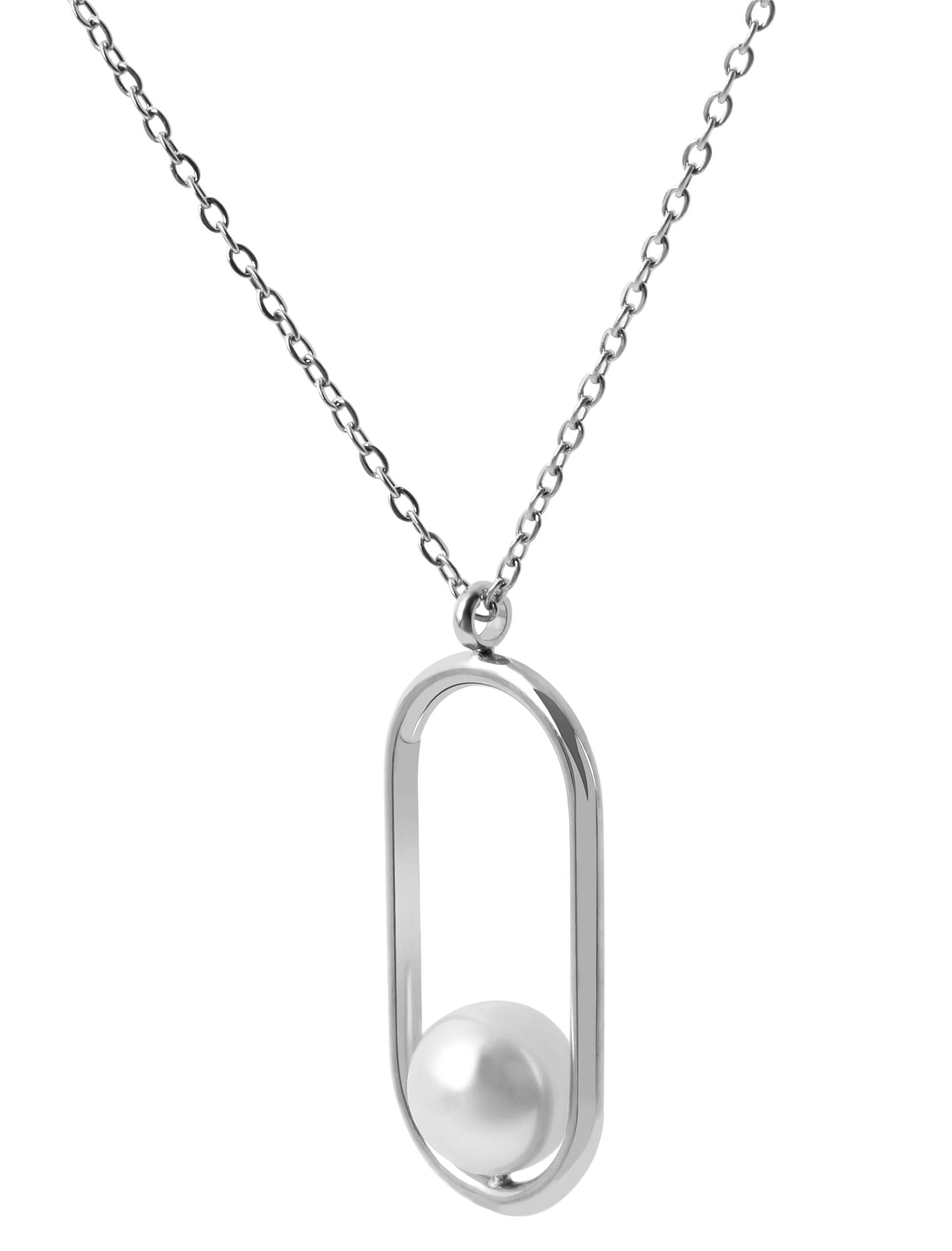 Adelia´s Gliederkette »Damen Halskette aus Edelstahl mit Perle 45 cm«