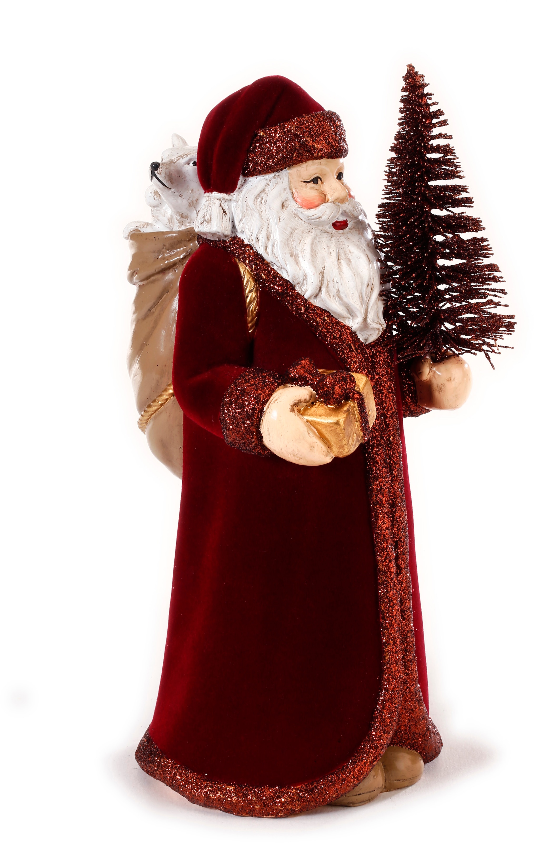 CHRISTMAS GOODS by Inge Weihnachtsmann »Weihnachtsdeko«, mit Baum und Geschenk, Höhe ca. 22,5 cm
