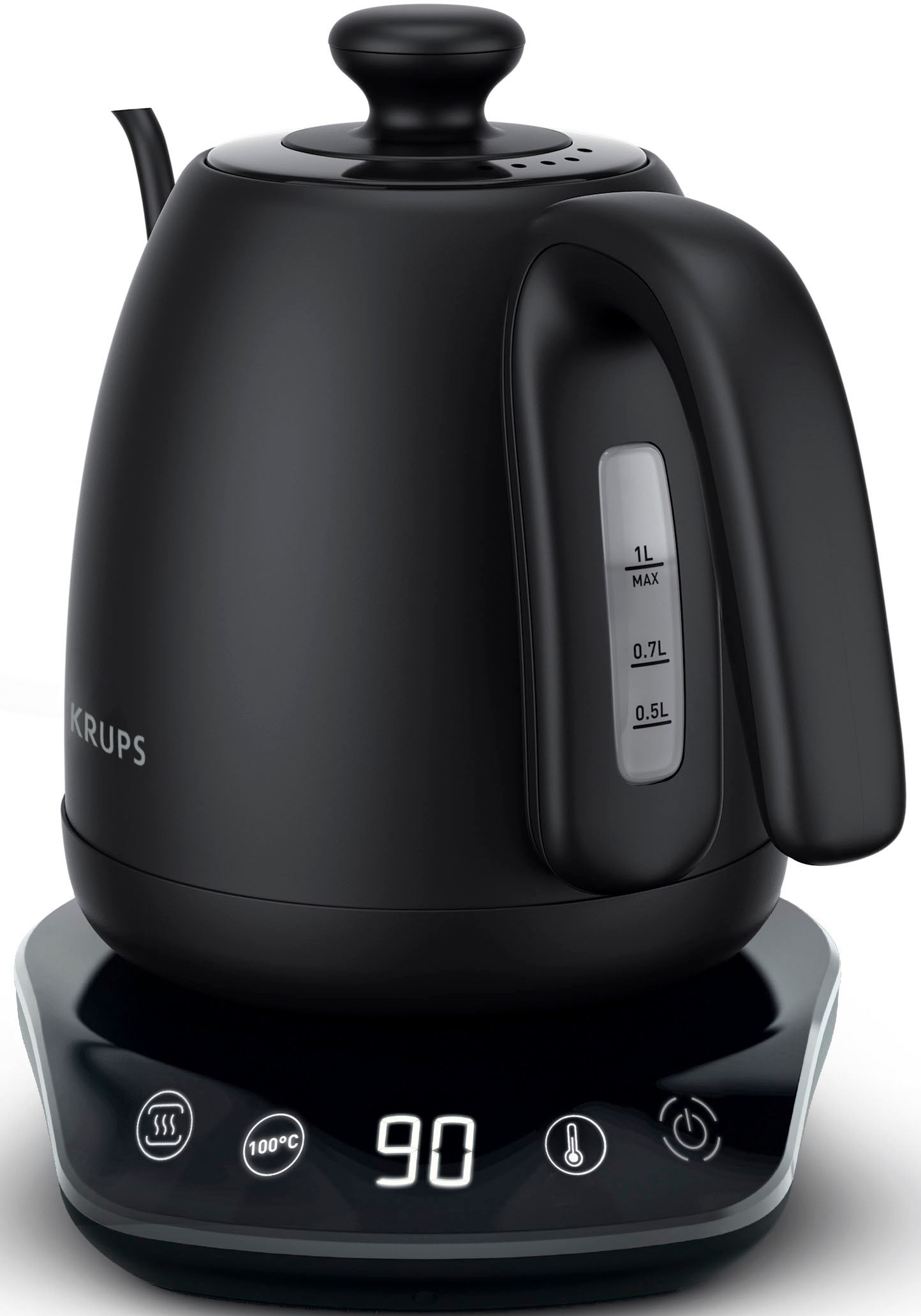 Krups Wasserkocher »BW9238 Café Control Gooseneck«, 1 l, 1200 W, Schwanenhals-Auslauf, 1 L, digitale Anzeige, 8 Einstellungen