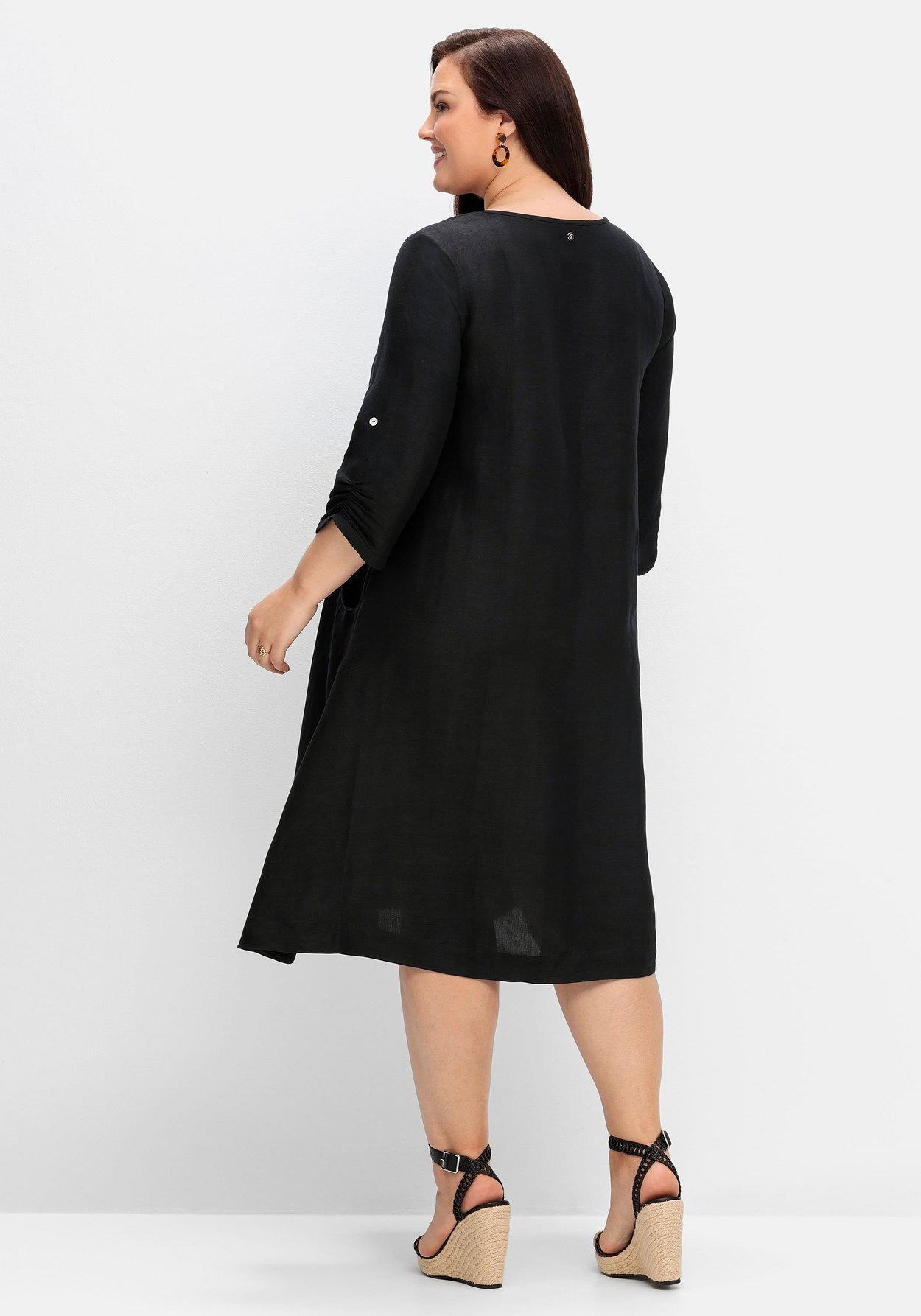 Sheego Sommerkleid »Kleid in A-Linie, aus Leinen-Viskose-Mix«