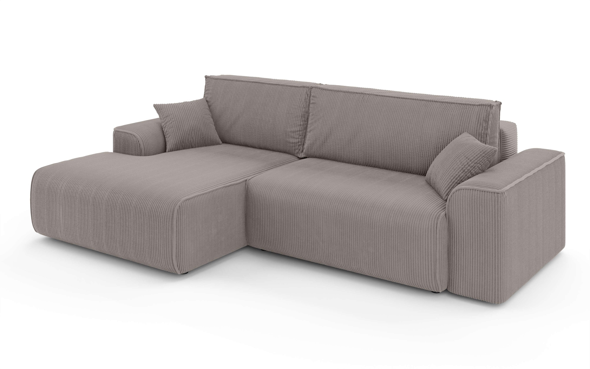 Home affaire Ecksofa »Santenay mit Bettfunktion und Bettkasten, Maße: B/T/H 266/164/90 cm«, L-Form mit Wellenfederung, Schlaffläche: 140x213 cm, auch in Cord