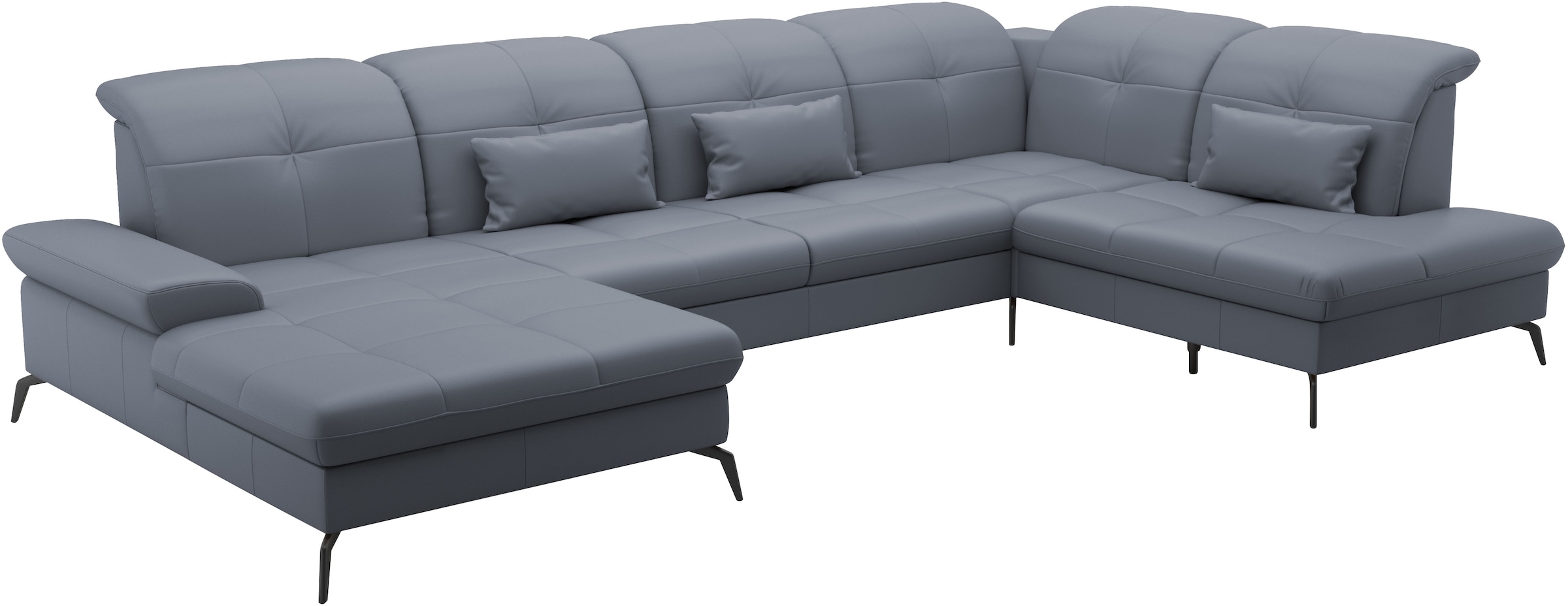 sit&more Wohnlandschaft »Amica, U-Form, inkl. Sitztiefenverstellung und Armteilverstellung«, wahlweise mit Kopfteilverstellung, Bettfunktion und Bettkasten