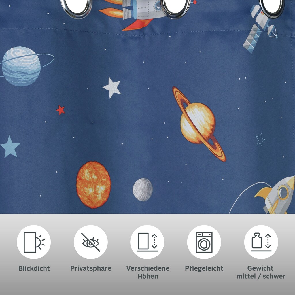 Lüttenhütt Verdunkelungsvorhang »Weltall«, (1 St.)