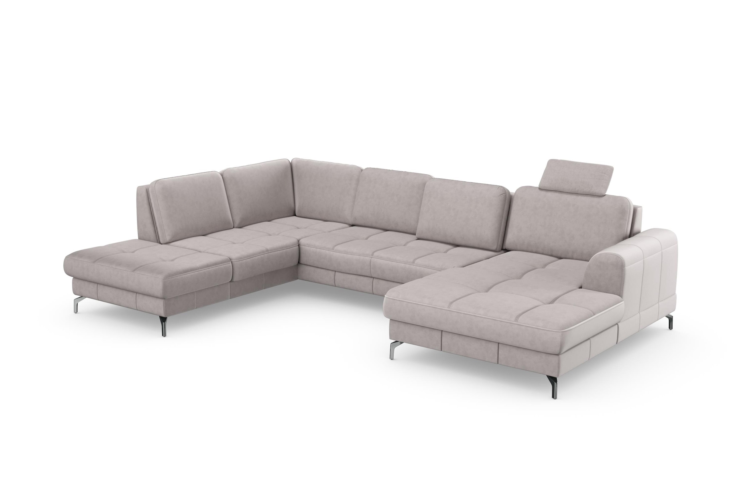 sit&more Wohnlandschaft »Bendigo U-Form« inklusive Sitztiefenverstellung, Bodenfreiheit 12 cm, in 2 Fußfarben