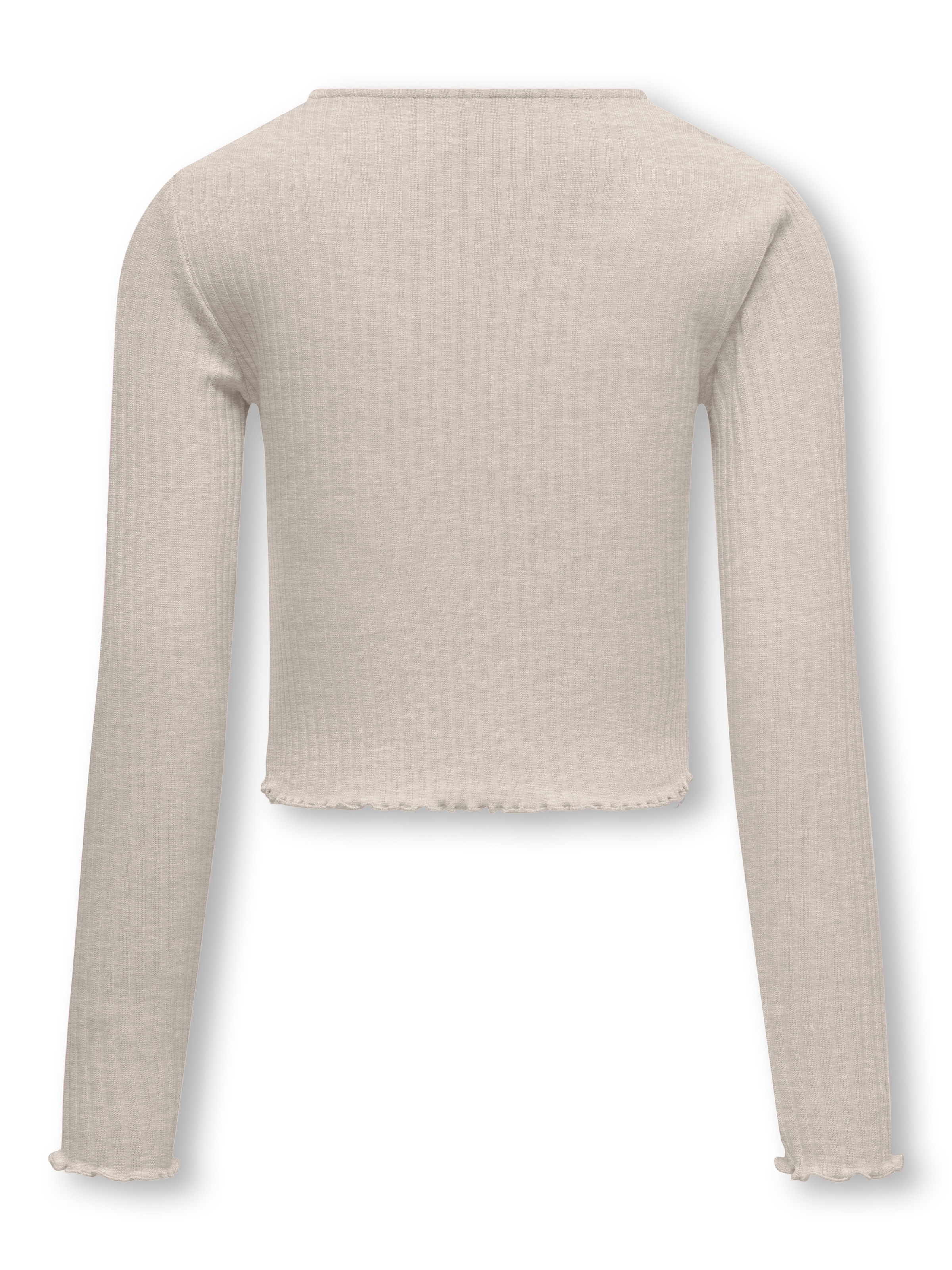 KIDS ONLY Langarmshirt »KOGNELLA L/S O-NECK TOP JRS NOOS«, in kurzer Form und mit süßen Wellenkanten am Saum