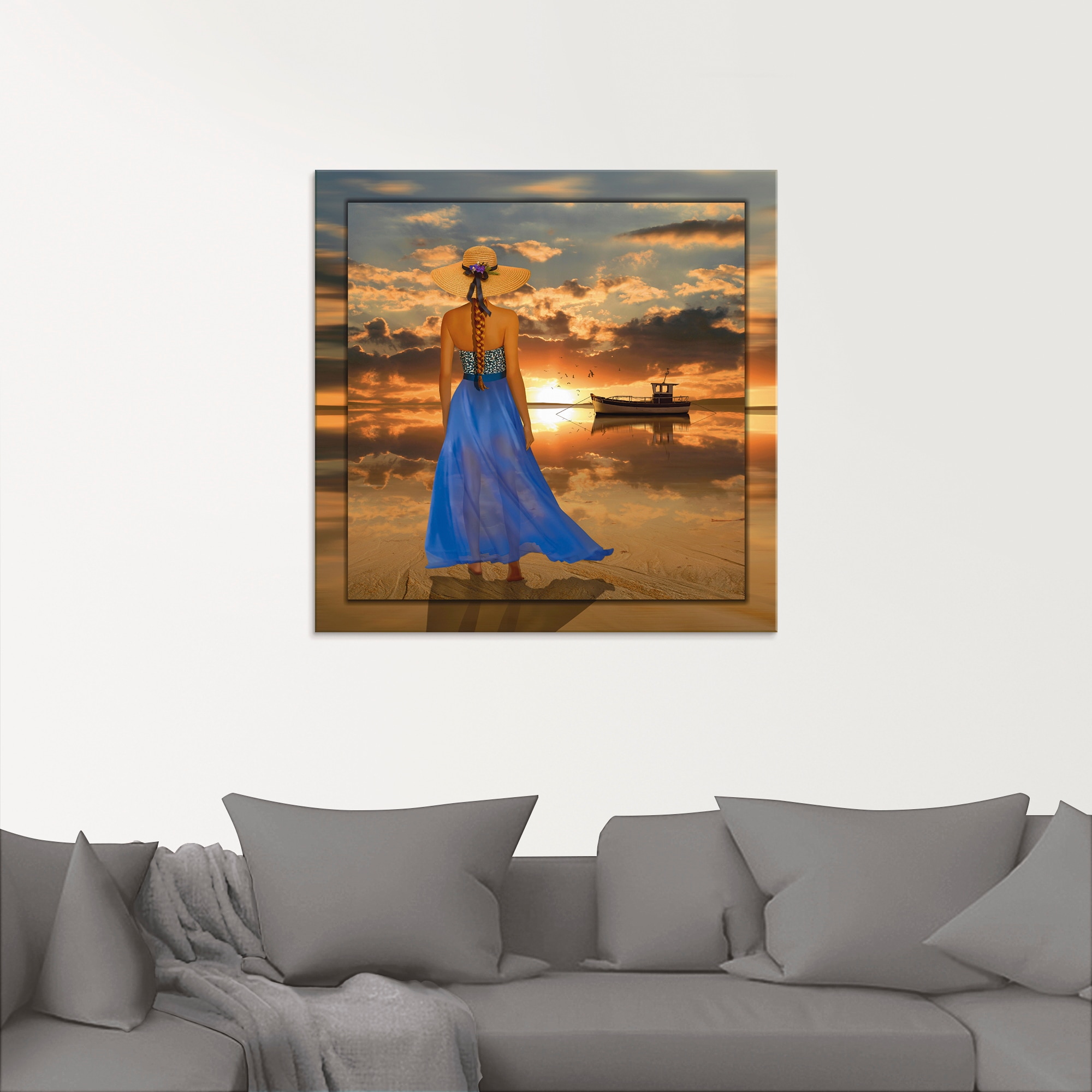 Artland Glasbild »Sommergefühle« Frau 1 Stk. tlg. in verschiedenen Größen