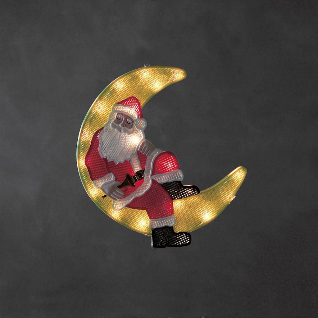 KONSTSMIDE LED Fensterbild »Weihnachtsmann im Mond«, 1 St., Warmweiß, 20 warm weiße Dioden
