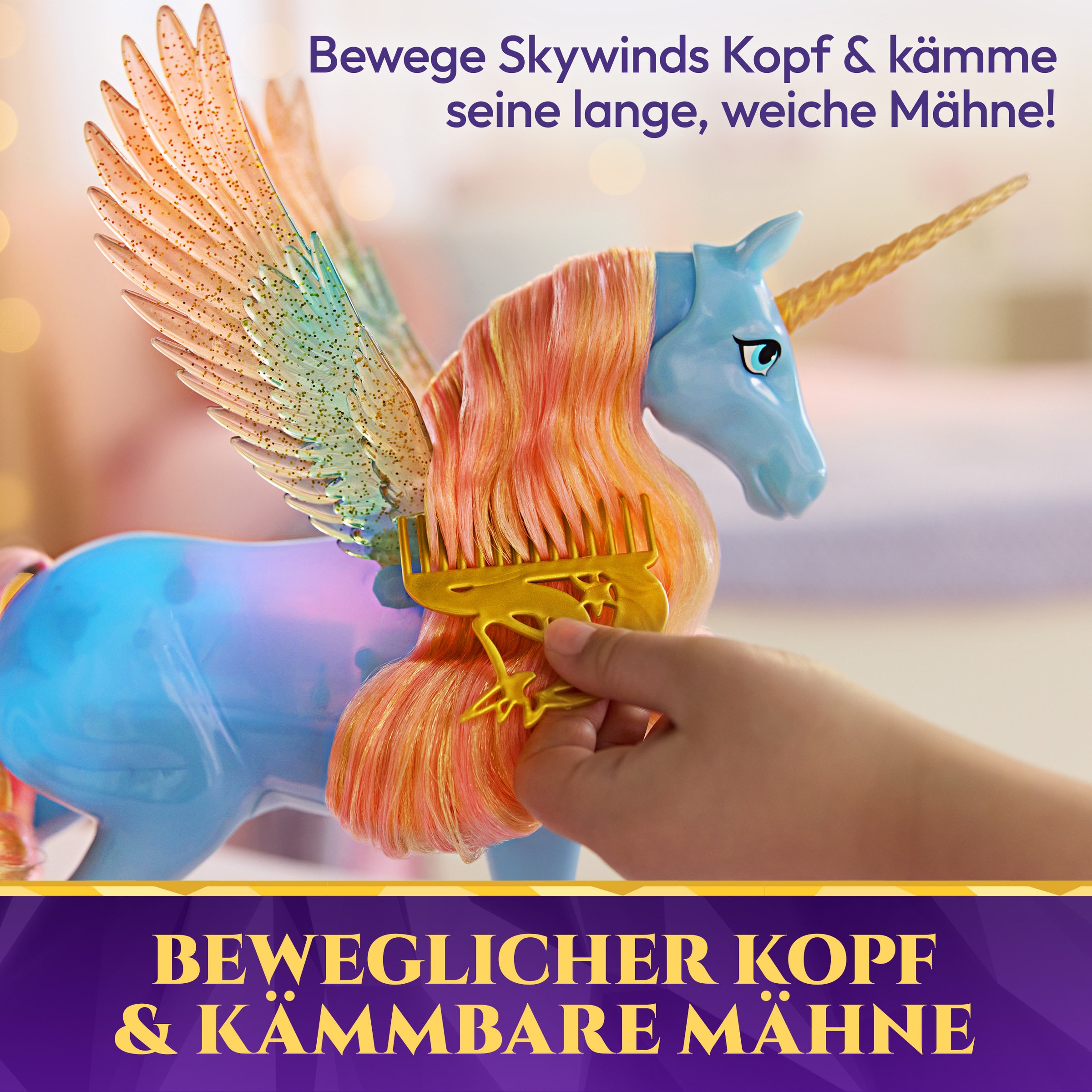 Spin Master »Unicorn Academy - Glow Magic Skywind, interaktives Einhorn« mit Licht und Sound