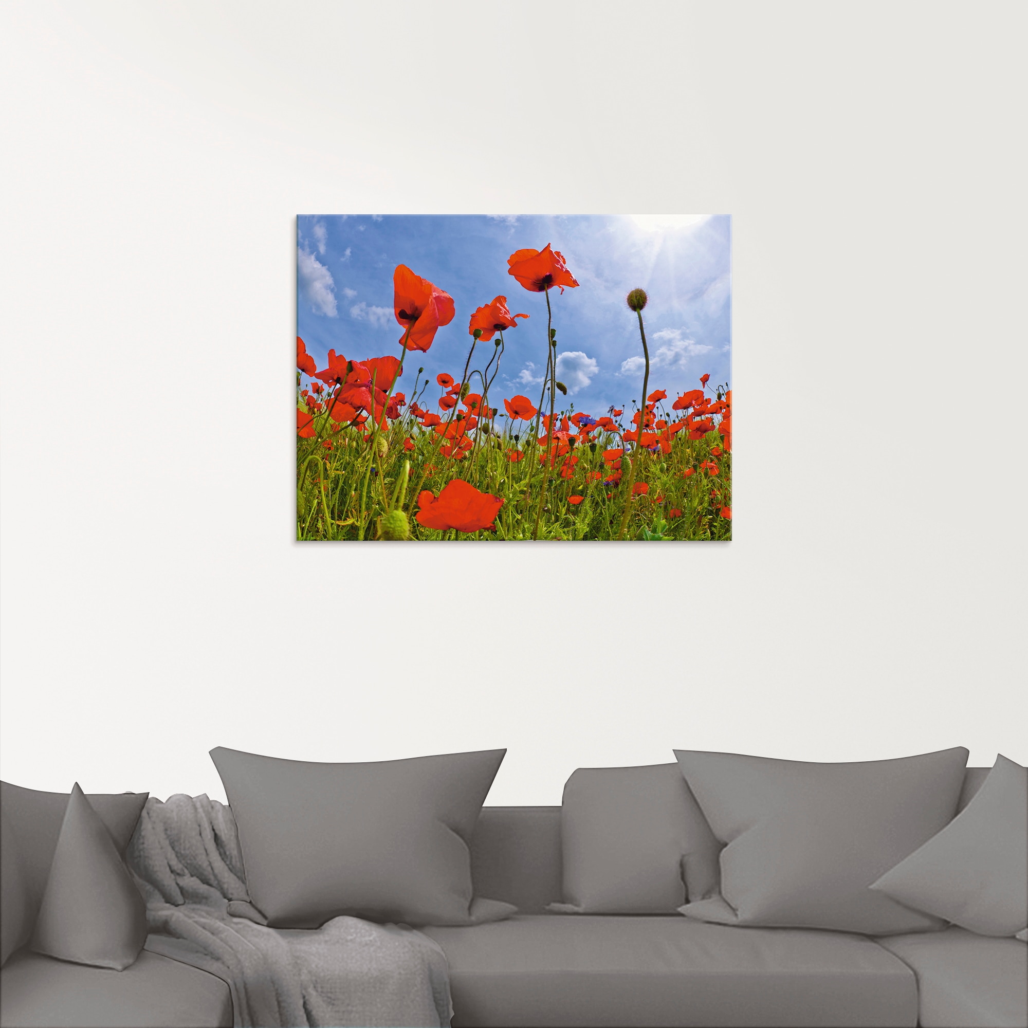 Artland Glasbild »Mohnblumenfeld« Blumen 1 Stk. tlg. in verschiedenen Größen