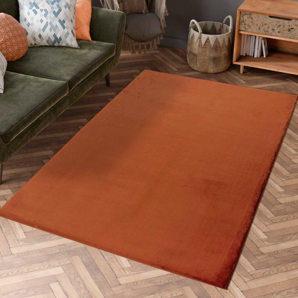 Carpet City Hochflor-Teppich »TOPIA 400«, rechteckig, 21 mm Höhe, Kunstfell-Teppich mit Kaninchenfell-Optik, Haptik, Schlafzimmer