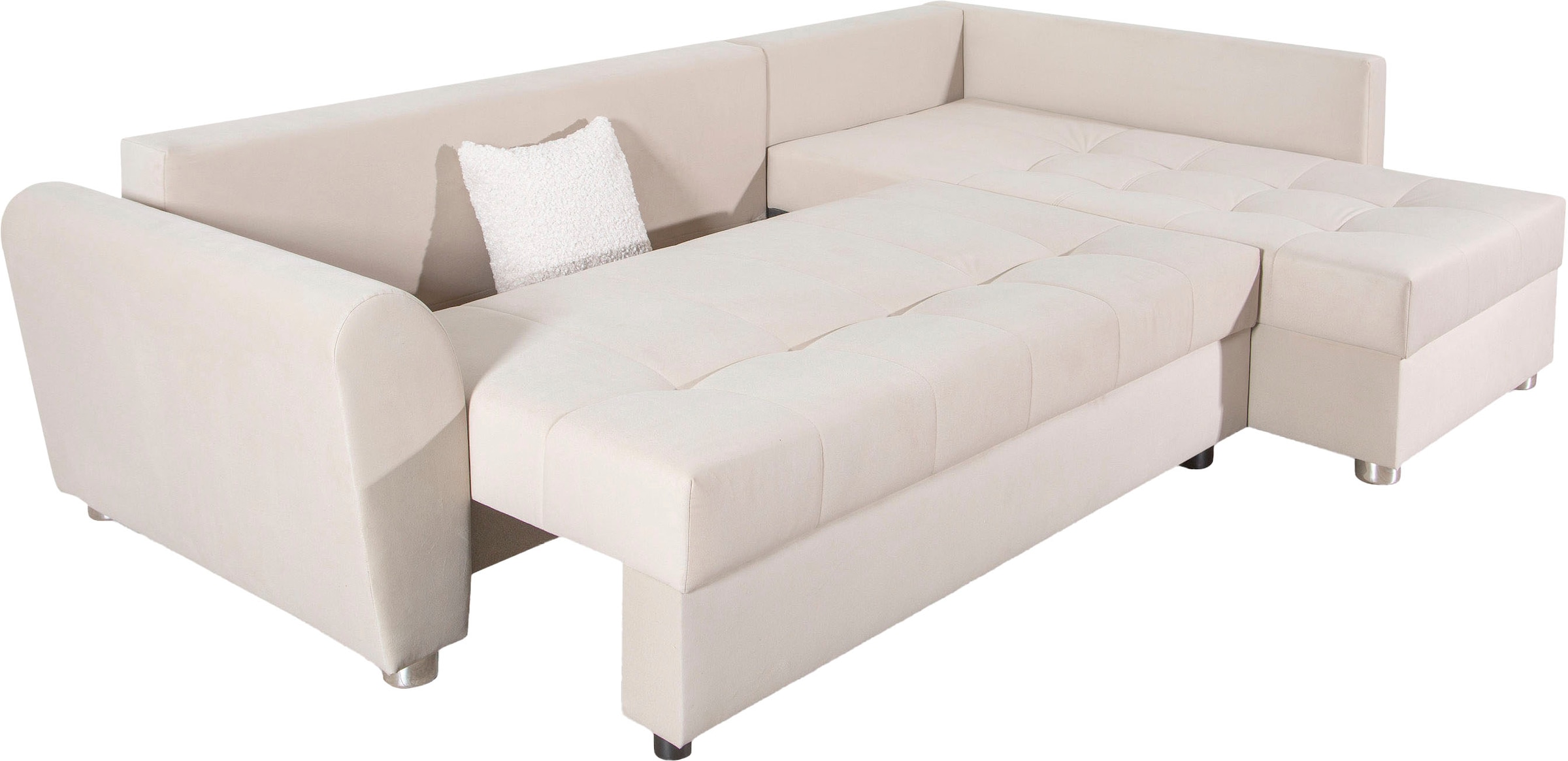 COLLECTION AB Ecksofa, Ecksofa,Bettfunktion,Bettkasten,Bonnelfederkern, Rückenkissen