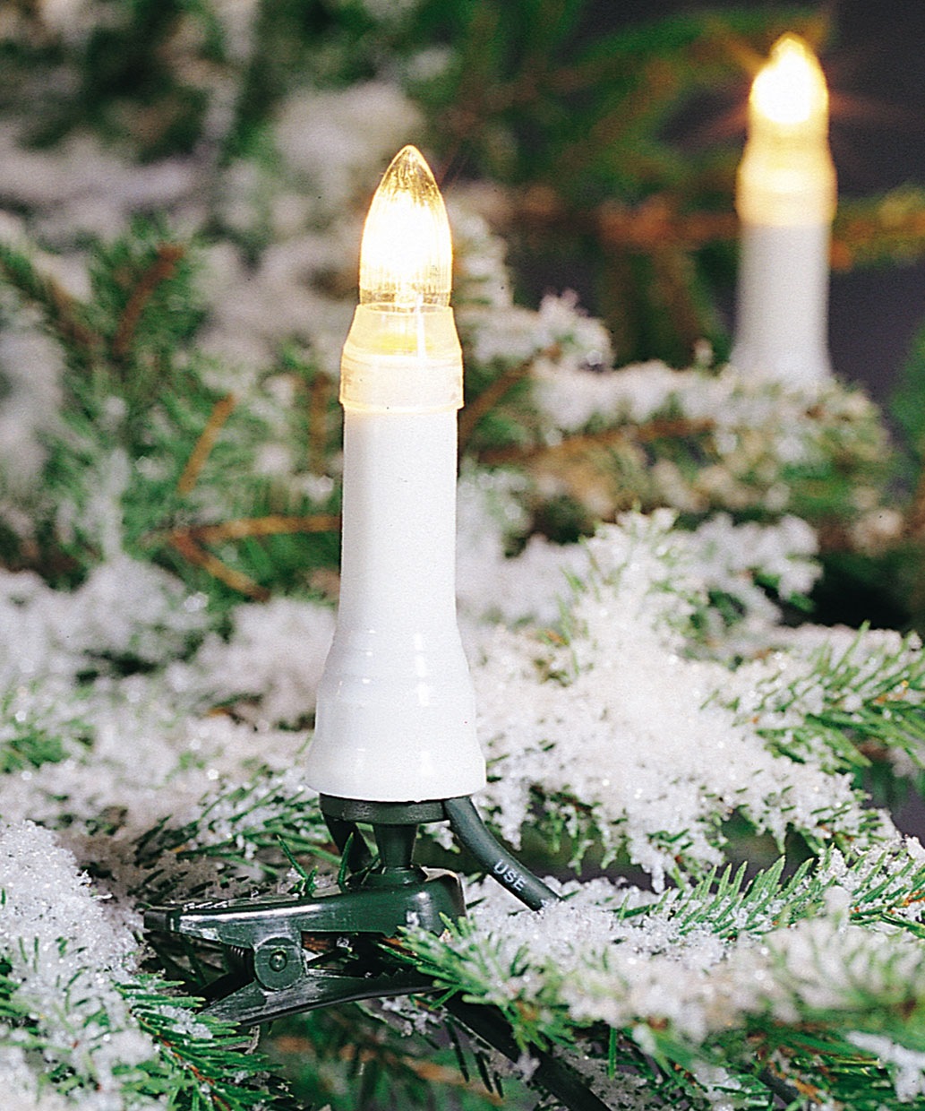 KONSTSMIDE Christbaumkerzen, 25 St.-flammig, Baumkette, Topbirnen, teilbarer Stecker, 25 klare Birnen