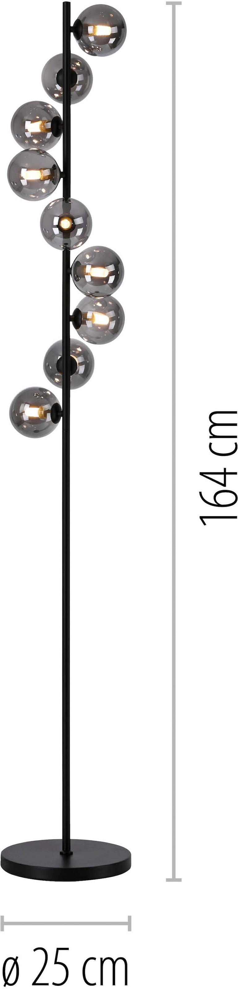 SCHÖNER WOHNEN-Kollektion LED Stehlampe »DUBAI« G9 1 Stk. Warmweiß SCHÖNER WOHNEN Kollektion, Fußschalter