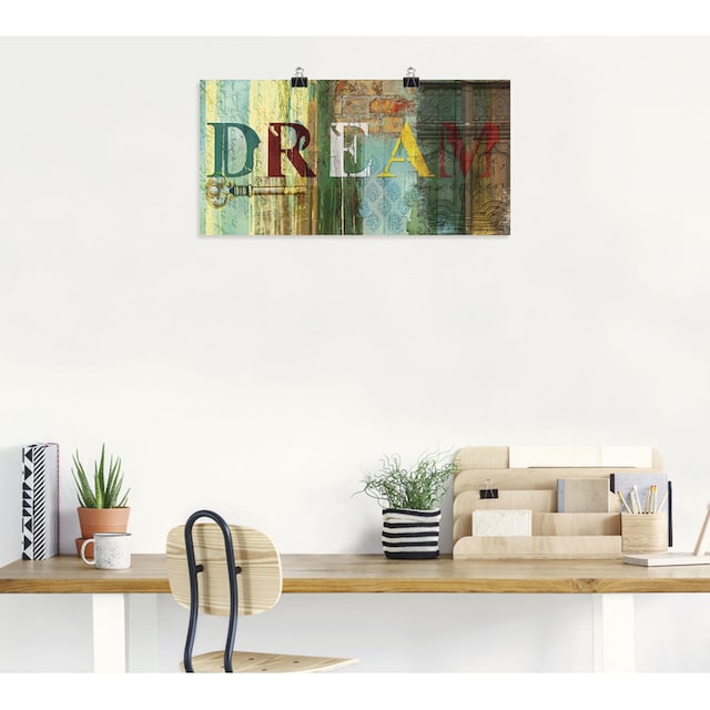 Artland Wandbild »Traum«, Sprüche & Texte, (1 St.), als Leinwandbild,  Wandaufkleber oder Poster in versch. Größen bei OTTO