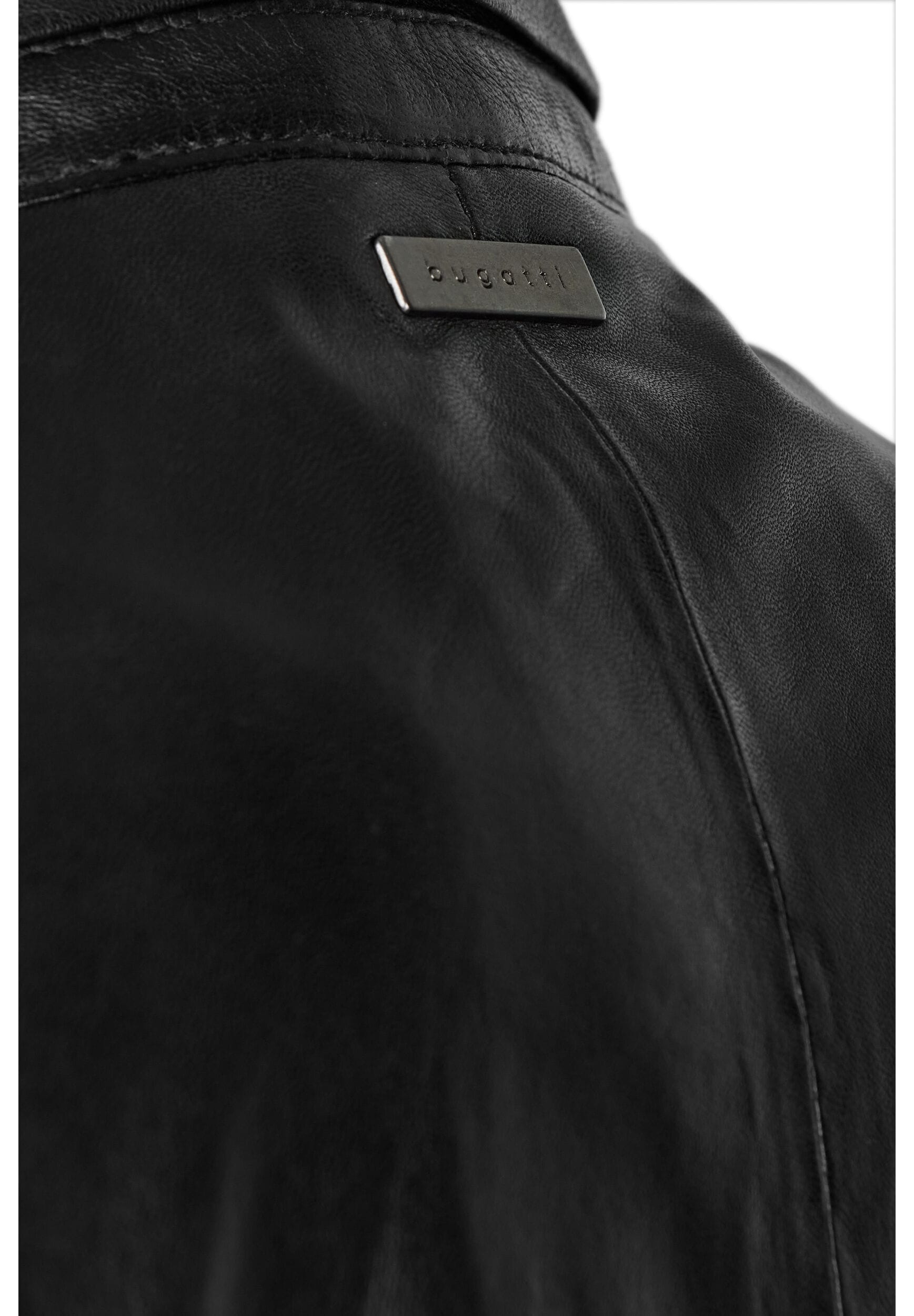 bugatti Lederjacke »BUNICOLO« ohne Kapuze mit Stehkragen und Reisverschlüssen