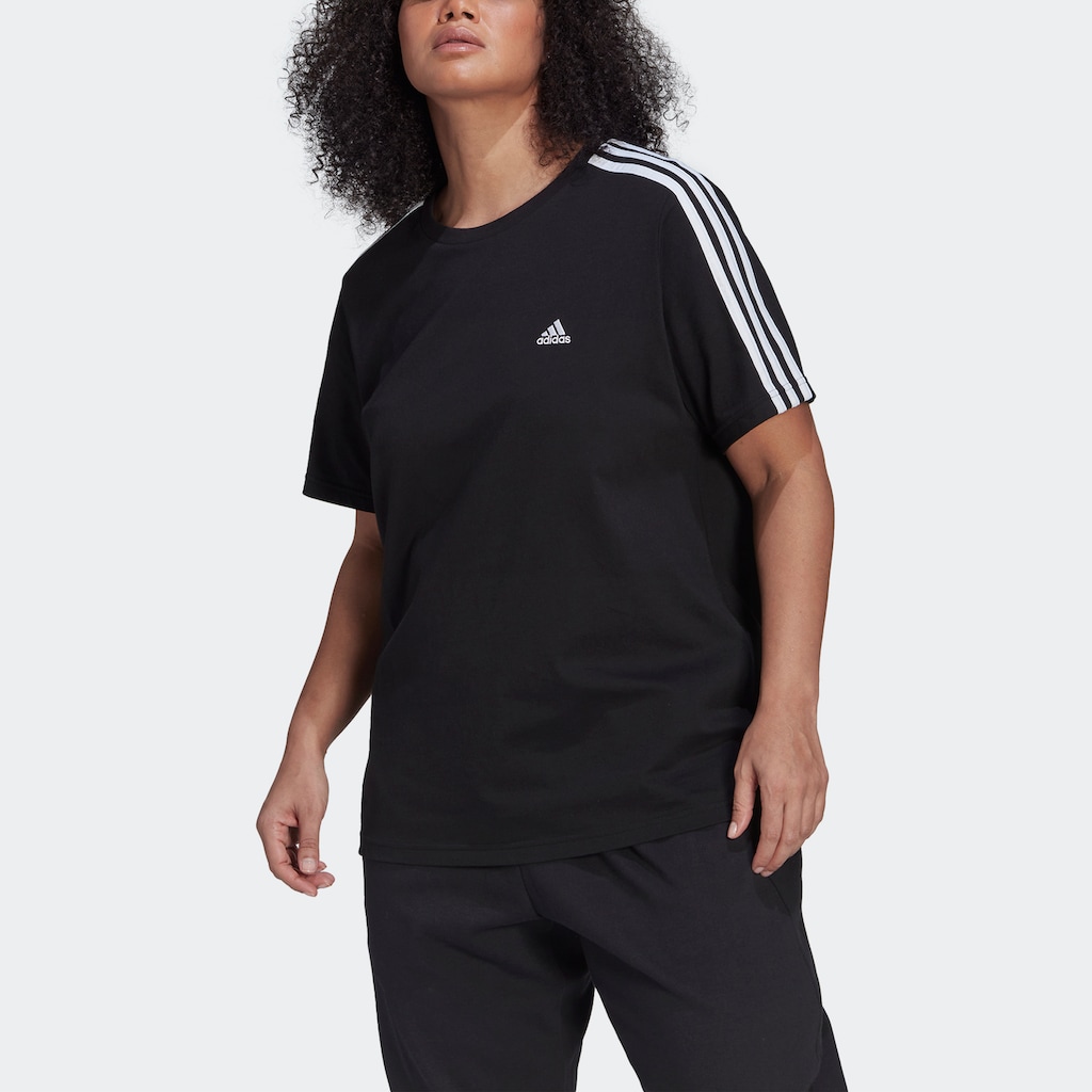 adidas Sportswear T-Shirt »ESSENTIALS SLIM 3-STREIFEN – GROSSE GRÖSSEN«