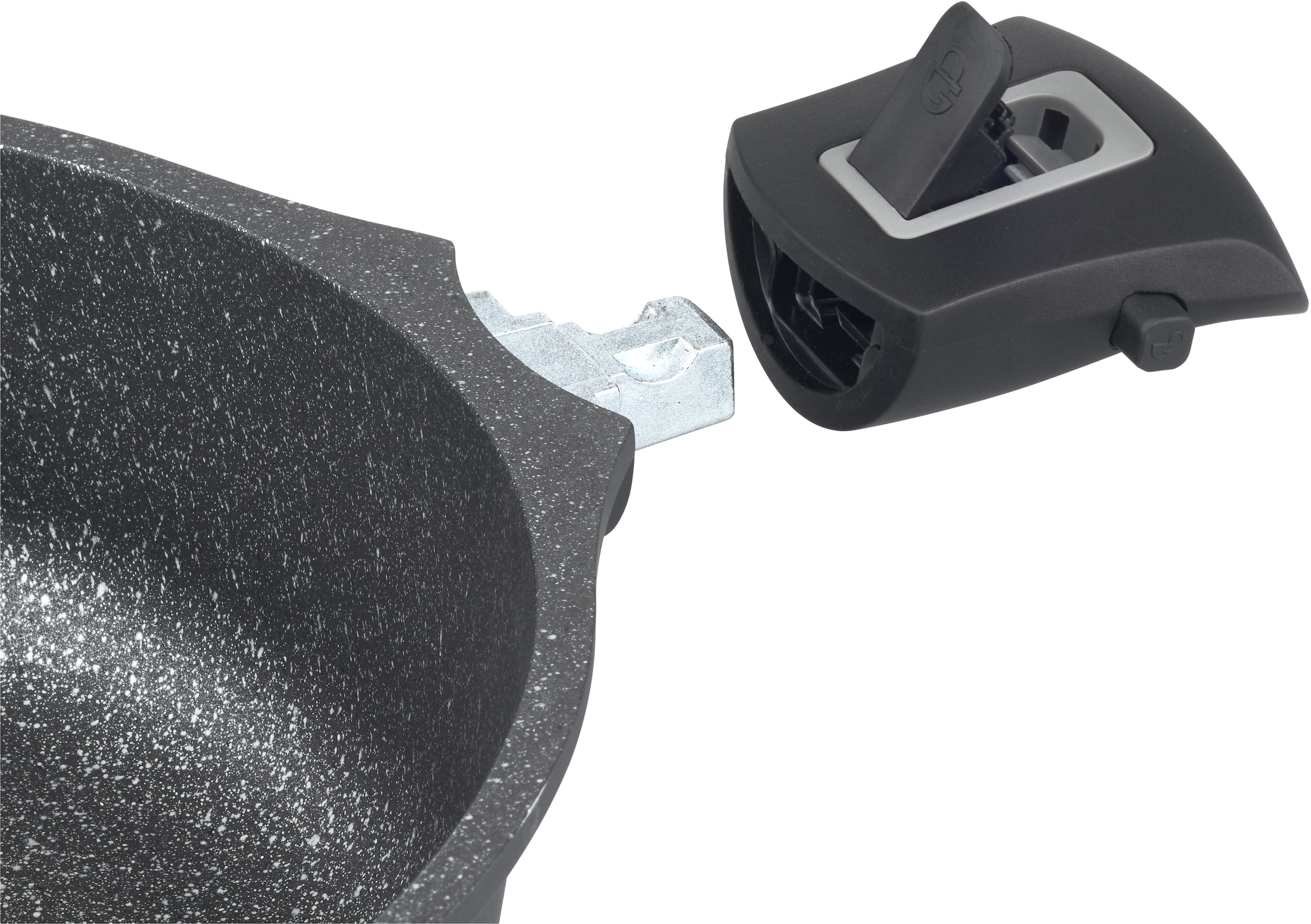 GSW Topf-Set »Easy Click« Set, 1x Kochtopf Ø 20 cm, 1x Kochtopf Ø 24 cm, 1x Stielkasserolle Ø 16 cm, 6 Stk. tlg. Aluminiumguss