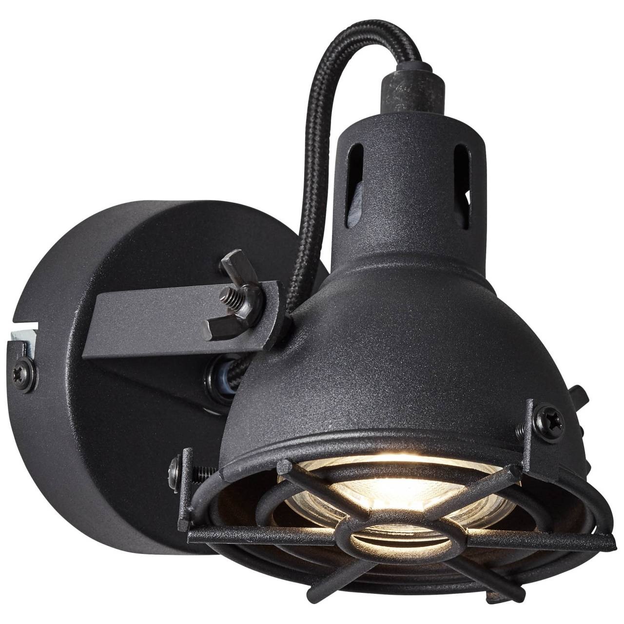 Brilliant Wandstrahler »Jesper«, 1 flammig, Leuchtmittel GU10 | LED wechselbar, LED Wandspot schwarz korund