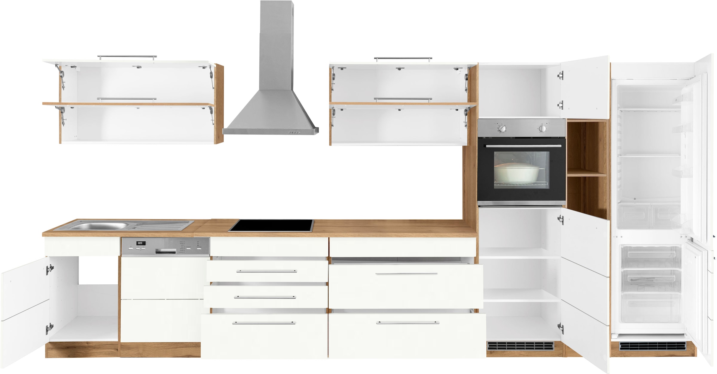 KOCHSTATION Küchenzeile »KS-Wien« Breite 440 cm, wahlweise mit E-Geräten und Induktion