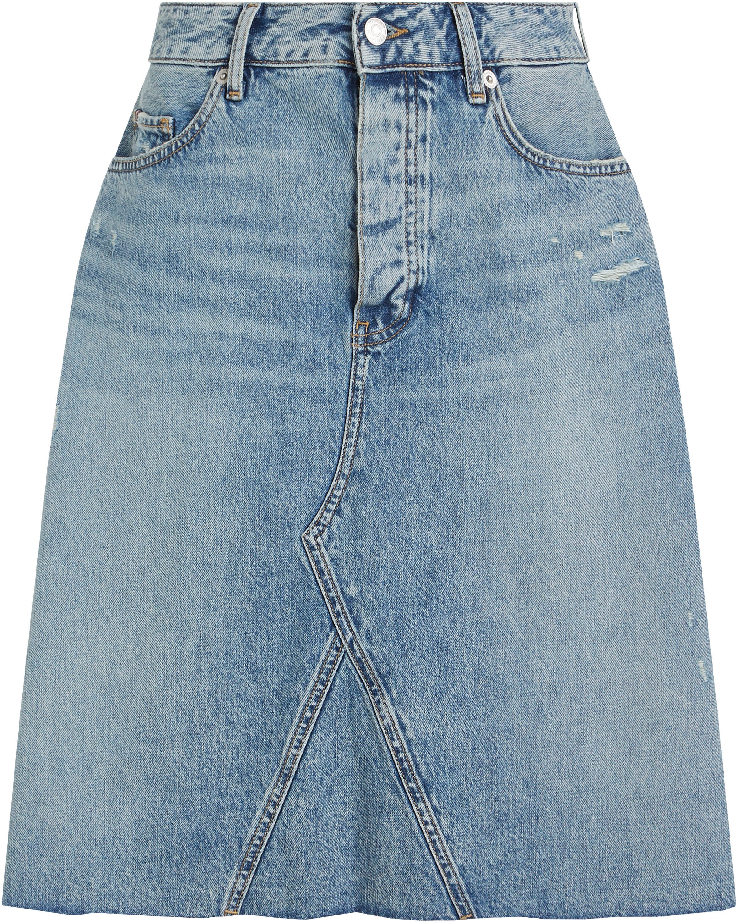 Tommy Hilfiger Jeansrock »DNM RW RELAXED SKIRT MIO WRN«, Webrock im 5-Pocket-Style