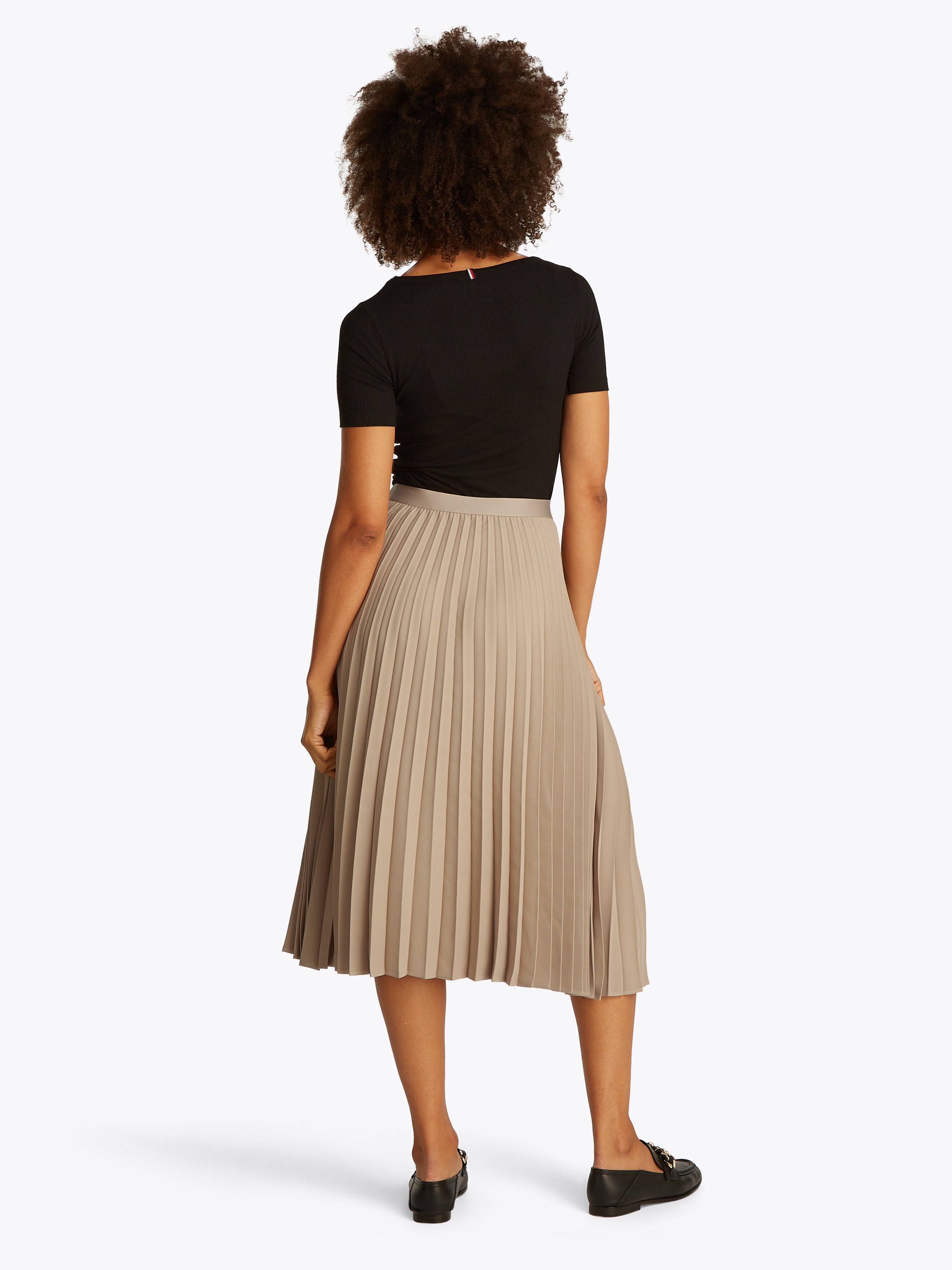Tommy Hilfiger Plisseerock »FLUID PLEATED PULL ON MIDI SKIRT«, mit rundum Falten