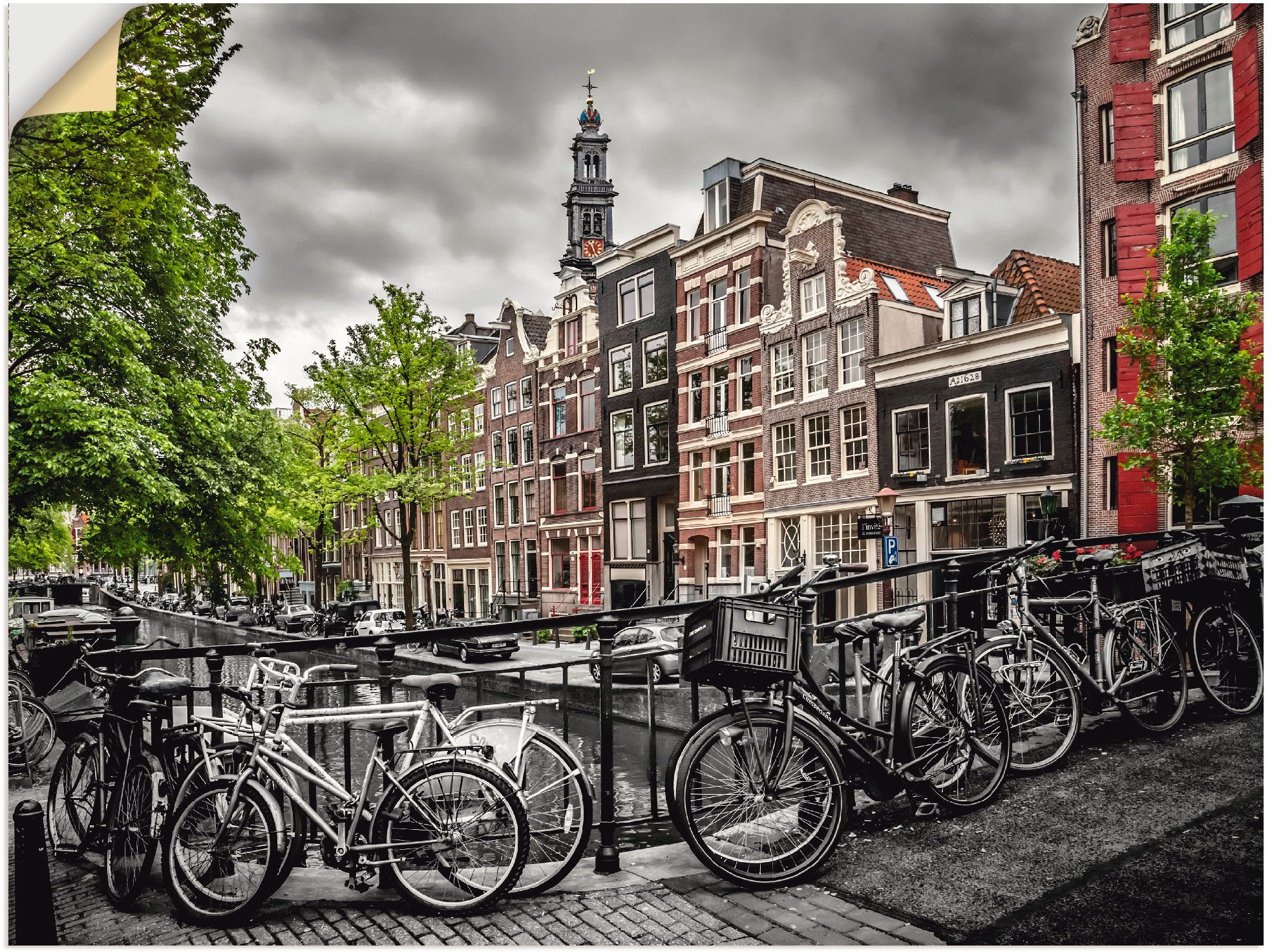 »Amsterdam als Artland (1 Bloemgracht«, Fahrräder, Poster Wandbild versch. bei St.), OTTO Größen online bestellen Leinwandbild, in Wandaufkleber oder