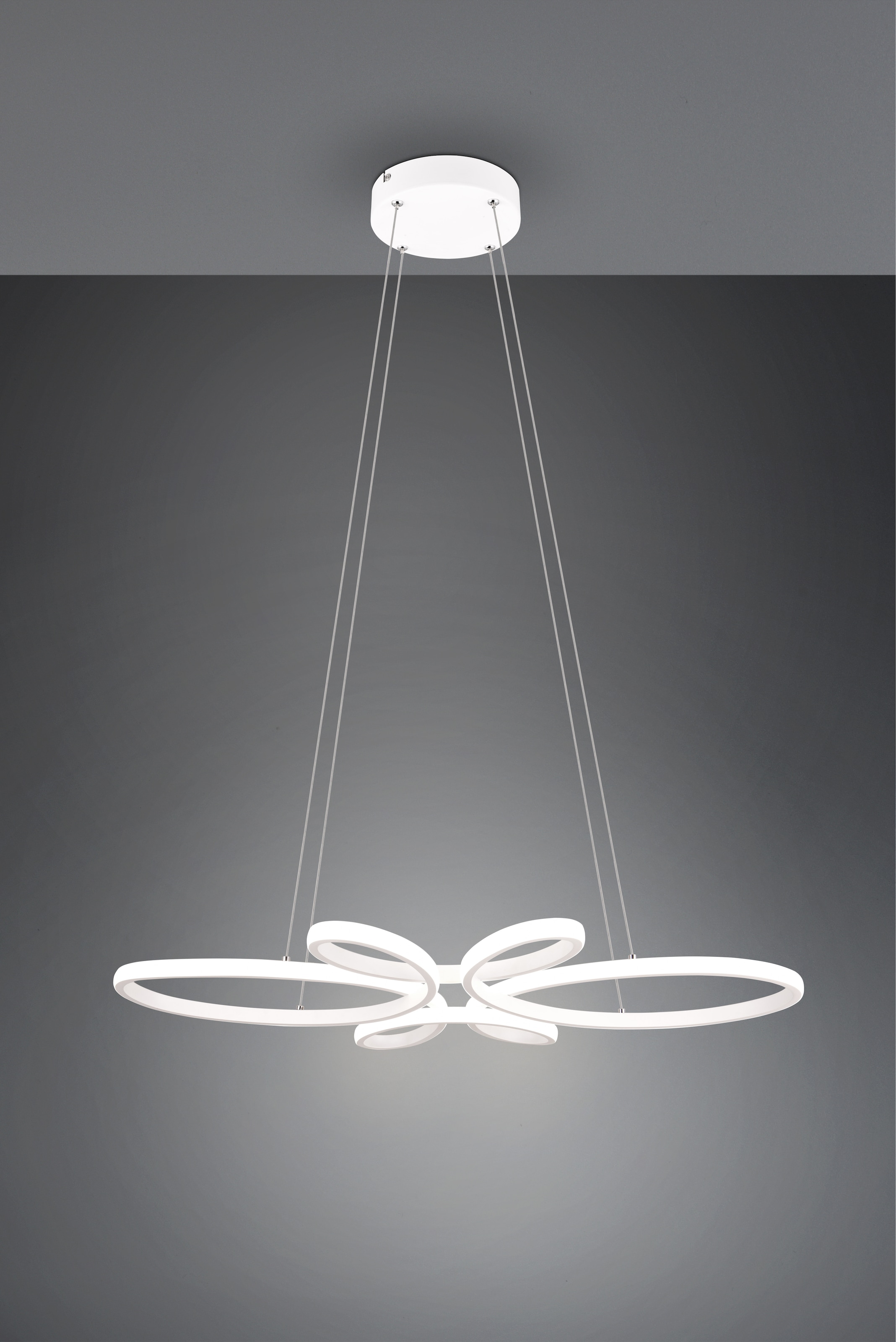 TRIO Leuchten LED Pendelleuchte »FLY, Hängelampe LED 32W 3900 Lumen kaltweiß 4000K 3-Stufen dimmbar« LED-Board 1 Stk. Kaltweiß höhenverstellbar: max 150cm, Maße 83x45 cm, Hängeleuchte Küche Wohnen