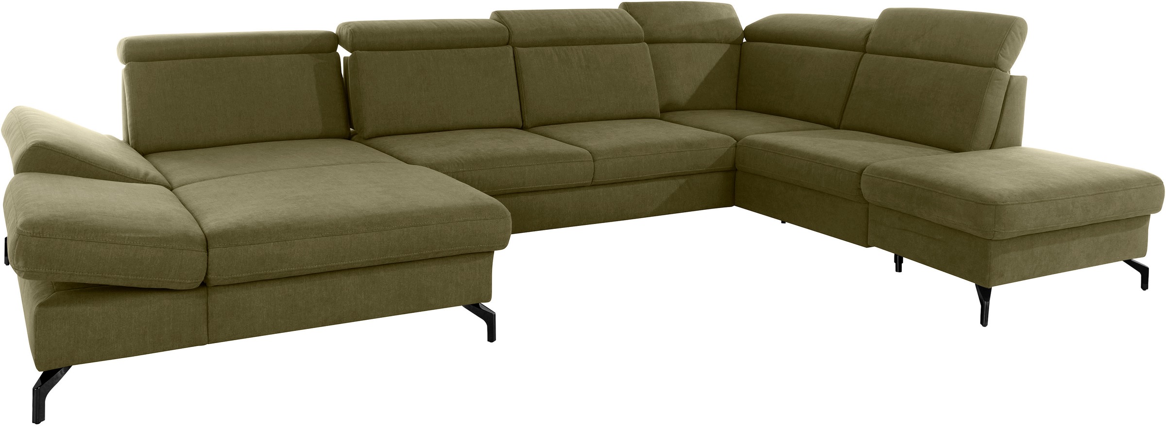 sit&more Wohnlandschaft »Brisbane U-Form«, Fußhöhe 12 cm, inklusive Sitztiefen-, Armteil- und Kopfteilverstellung