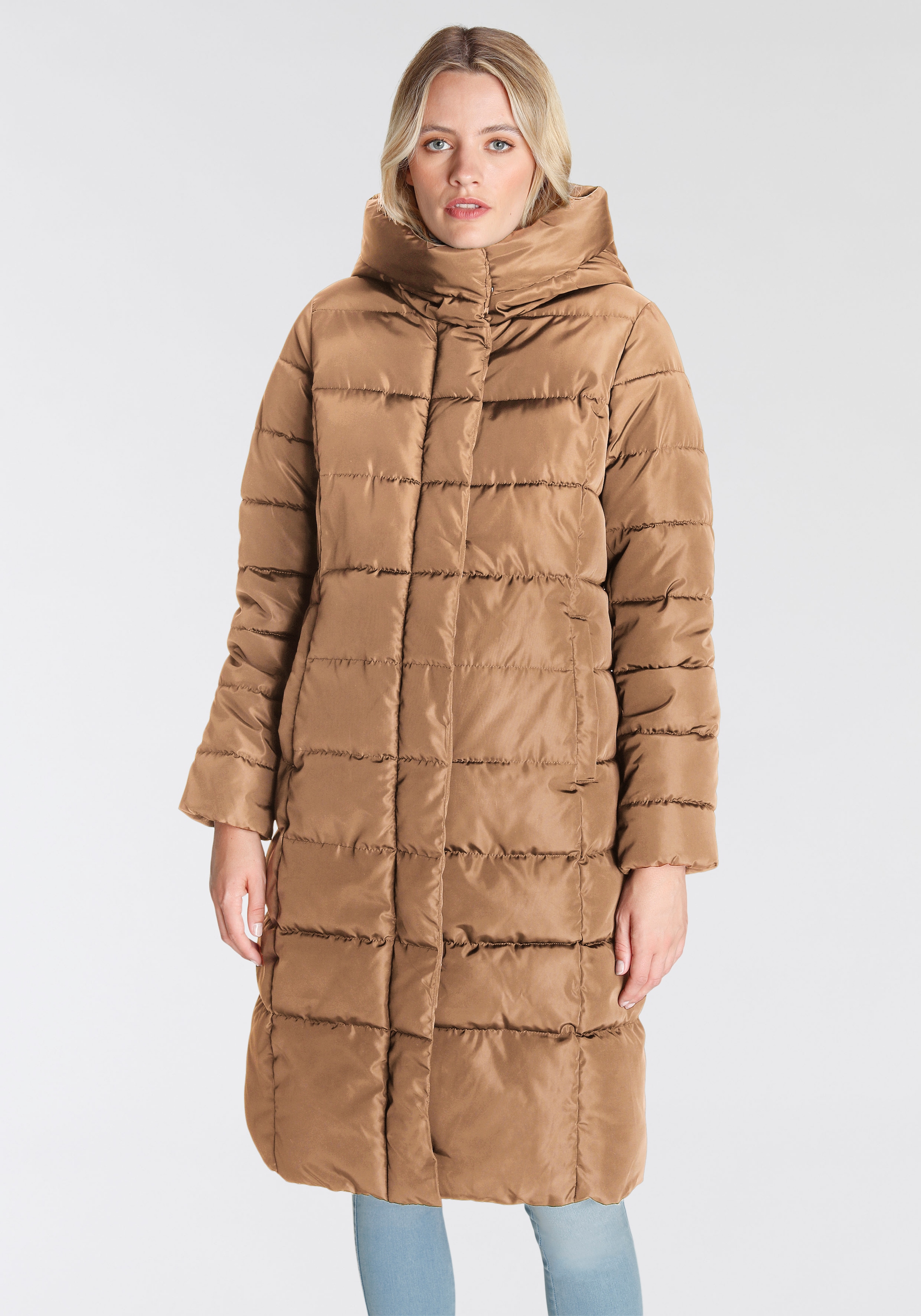 ONLY Steppmantel »ONLTINA PUFFER X LONG COAT OTW«, mit Kapuze