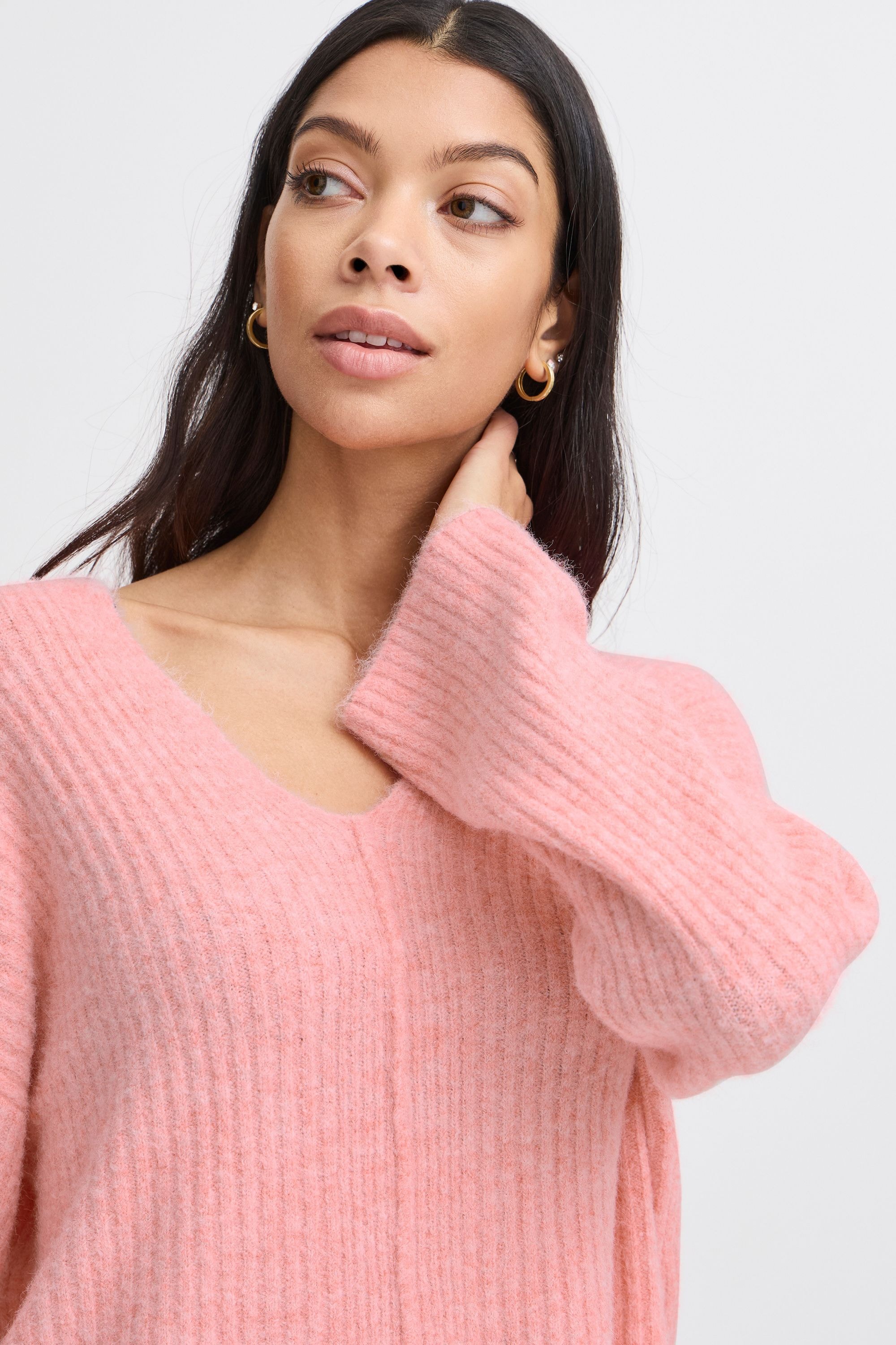 b.young Strickfleece-Pullover »Strickpullover BYOMEA V-NECK JUMPER -«